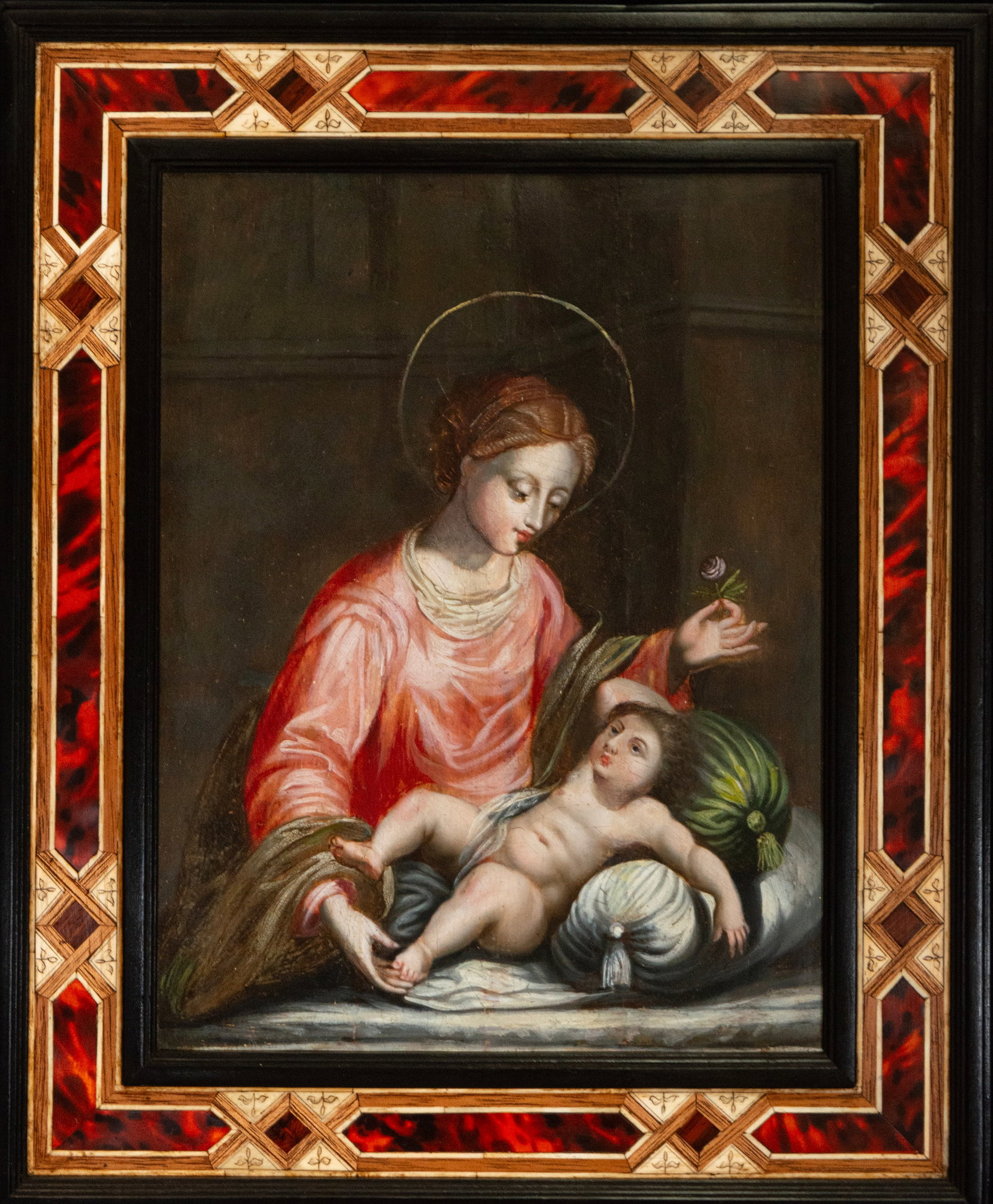 Virgin and Child with Rose, Flemish School, 17th Century (1 of 5)