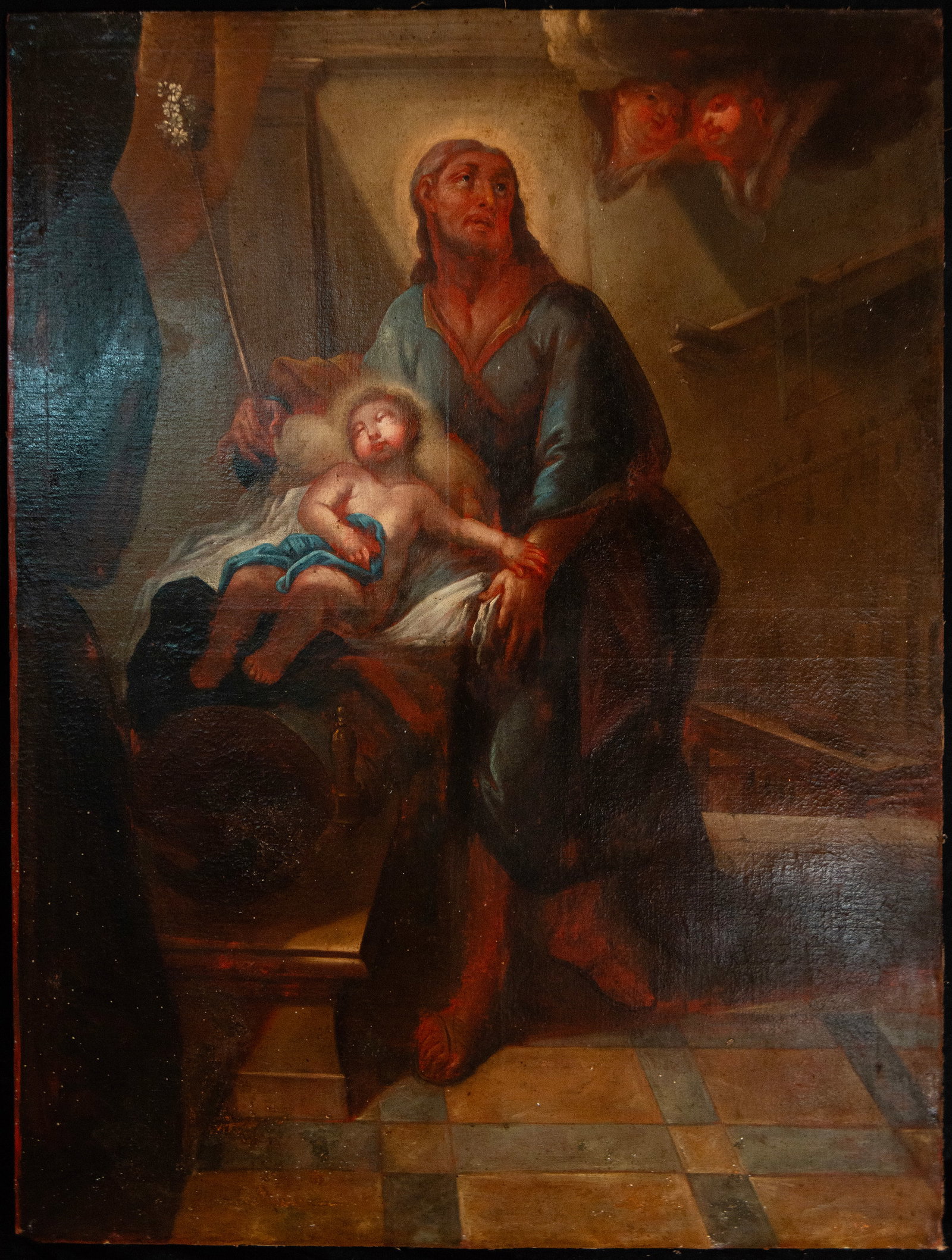 Saint Joseph with the Child Jesus indoors, Italian or French School, 18th century (1 of 5)
