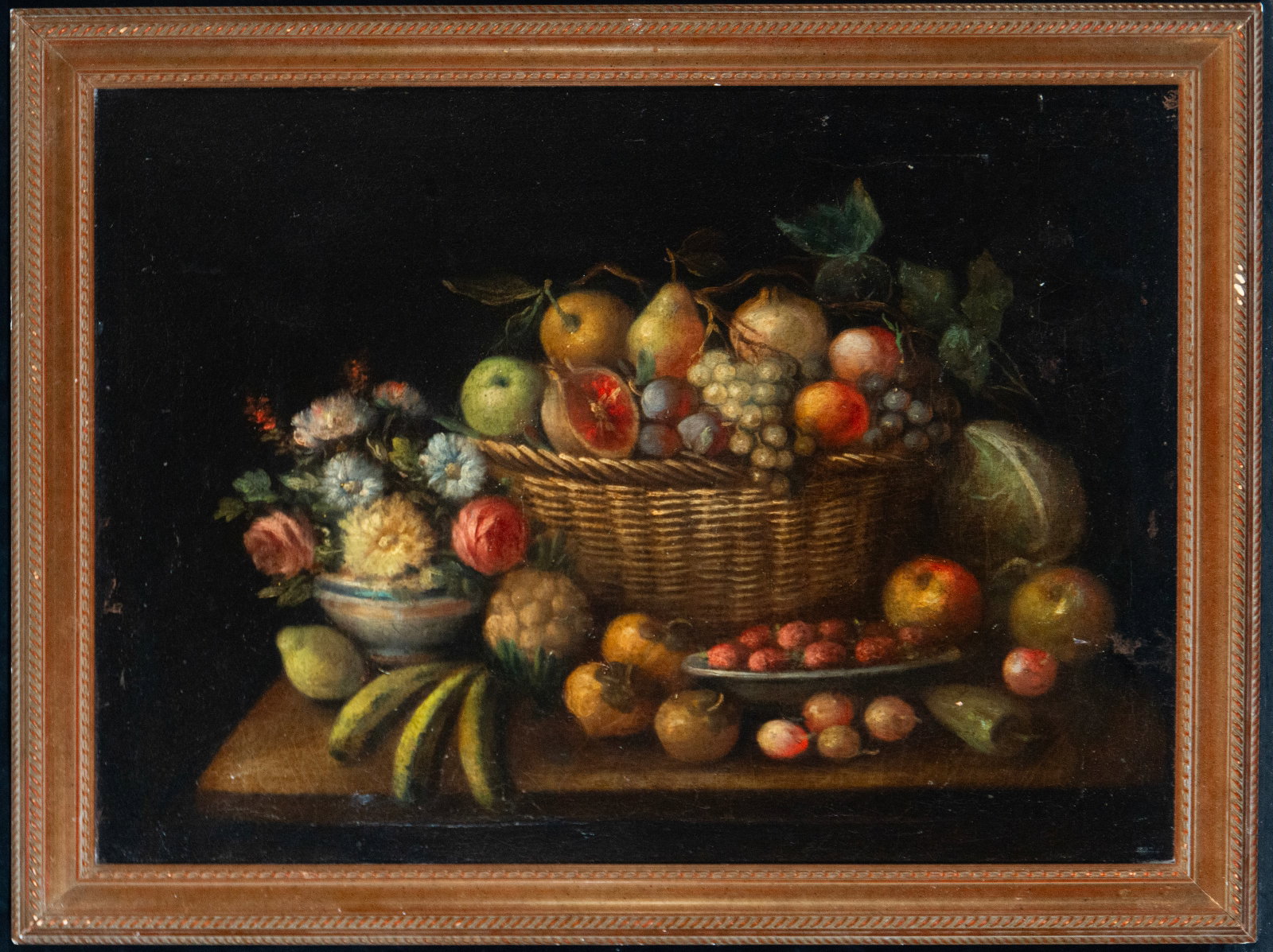Still life with basket of fruit and flowers, Italian school, 18th century (1 of 7)