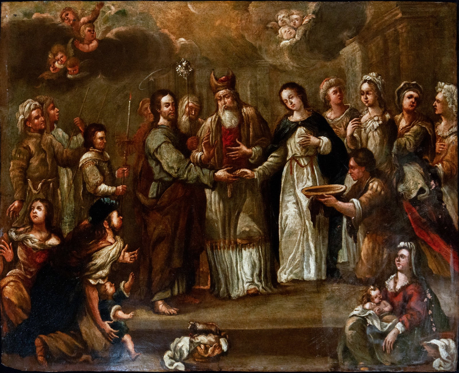 The Betrothal of the Virgin Mary and Saint Joseph, New Spanish colonial , 17th Century (1 of 5)