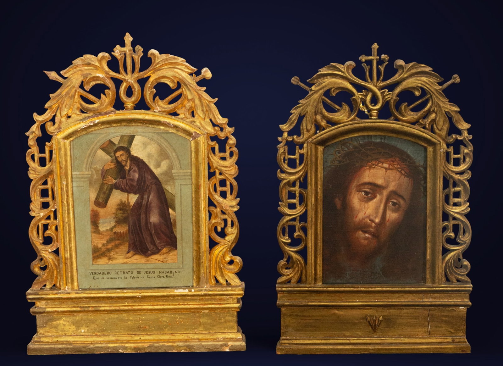 Pair of oil paintings on paper. Spanish School. 19th century. (1 of 4)