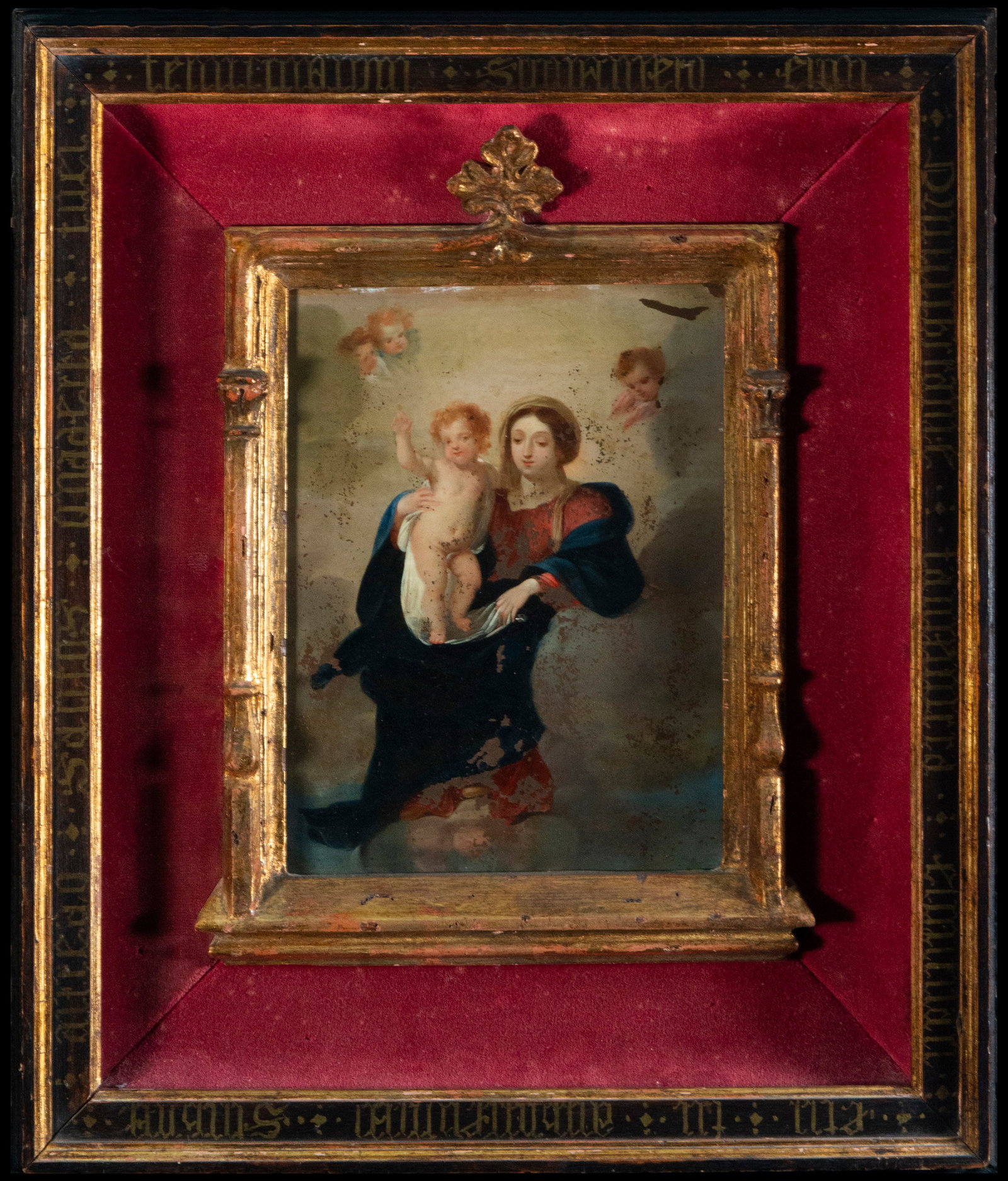 Italian school of the 18th century - Oil on copper, with important period frame of Gothic Style in (1 of 4)