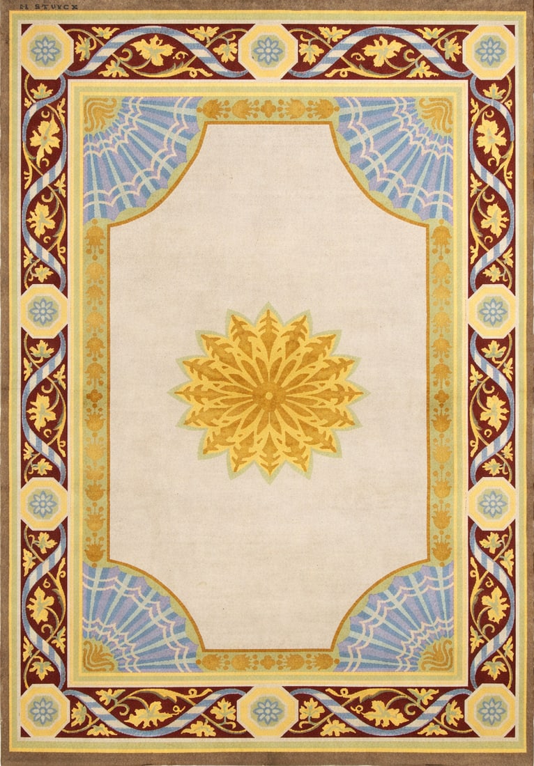 Large Stuyck Carpet from the Royal Tapestry Factory, 20th Century: Wool tapestry. Measures 369 x 276 cm. The wool and pigments are in good condition.