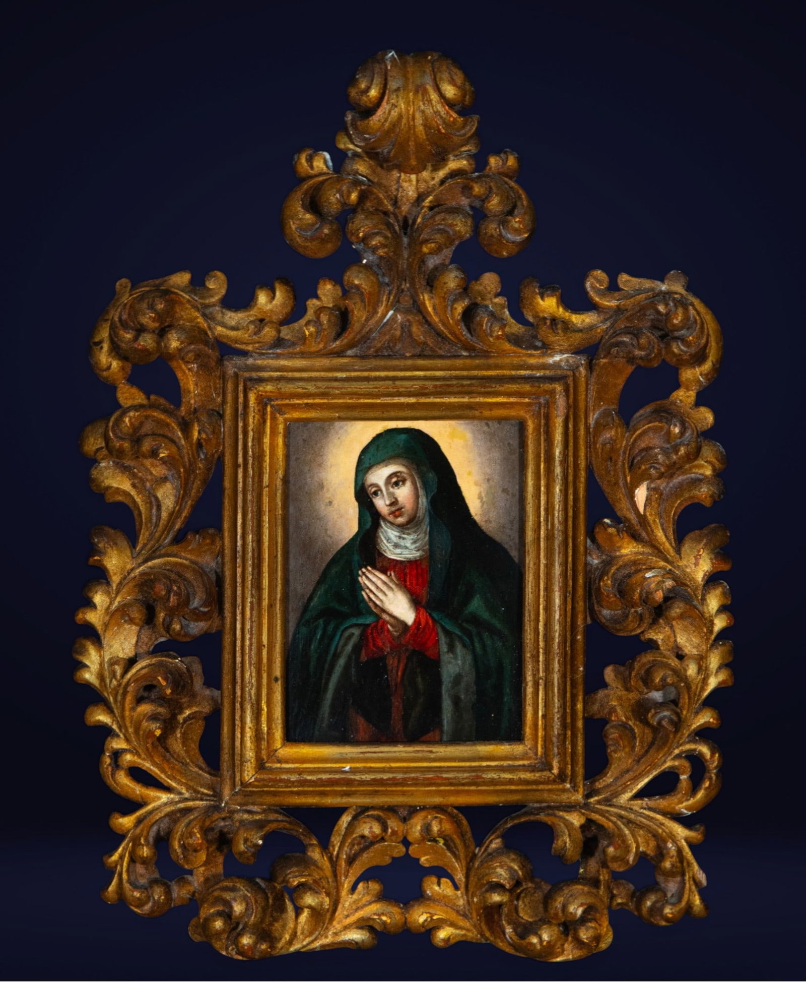 Colonial school of the circle of Angelino Medoro, 17th century. Oil on copper (1 of 4)