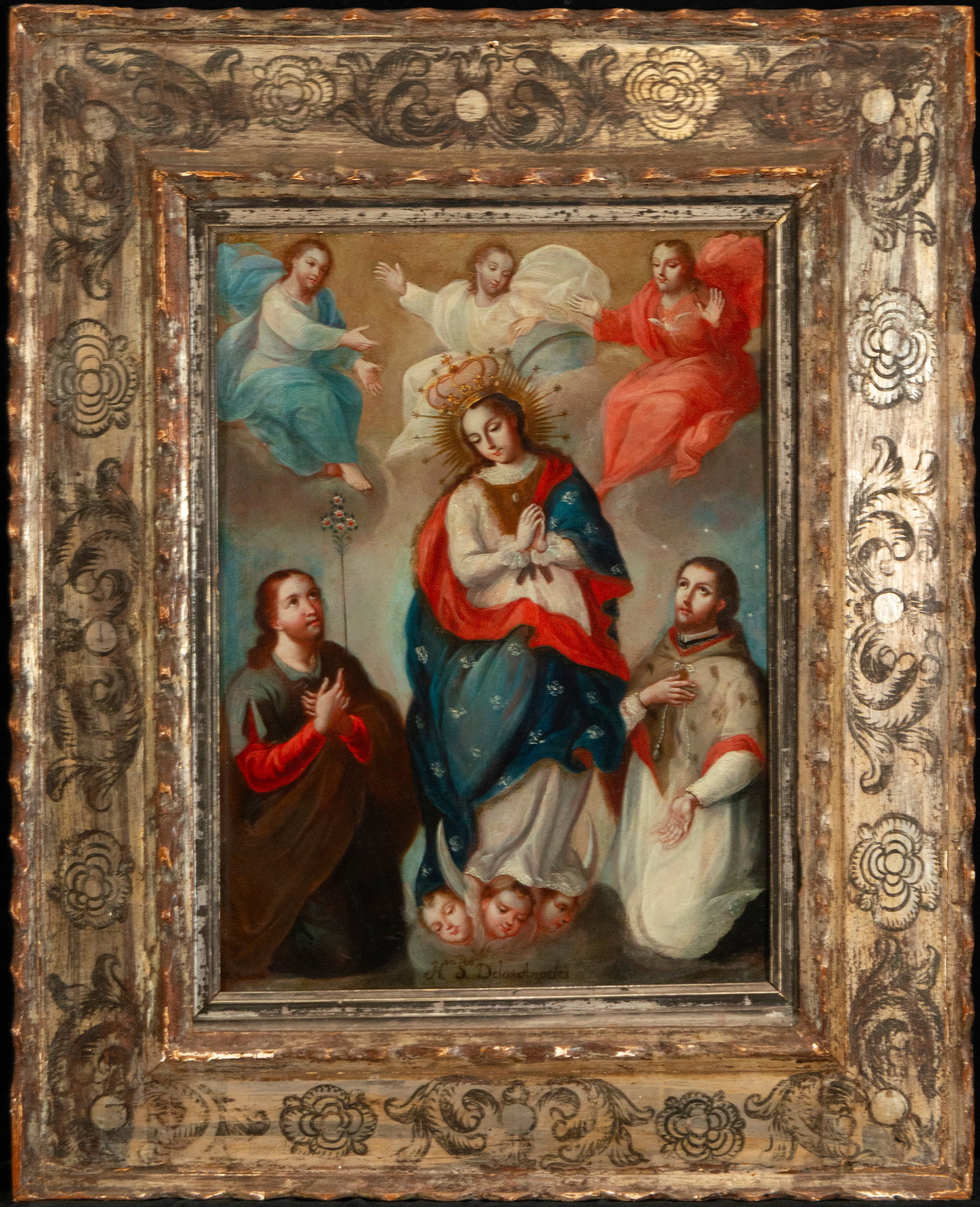 Attributed to JOSÉ DE P?EZ (Mexico City, 1721-1780) - Our Lady of the Angels/ New Spanish Colonial (1 of 5)