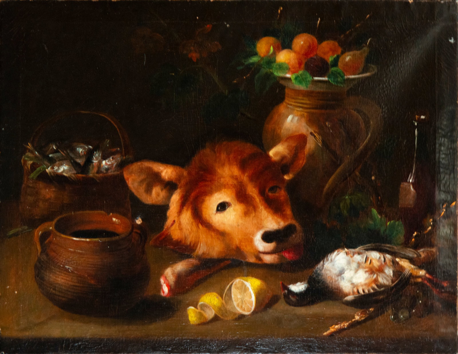 Follower of BARTOLOMÉ MONTALVO (Sangarcía, Segovia, 1769 - Madrid, 1846) - Still Life with a Cow's (1 of 4)