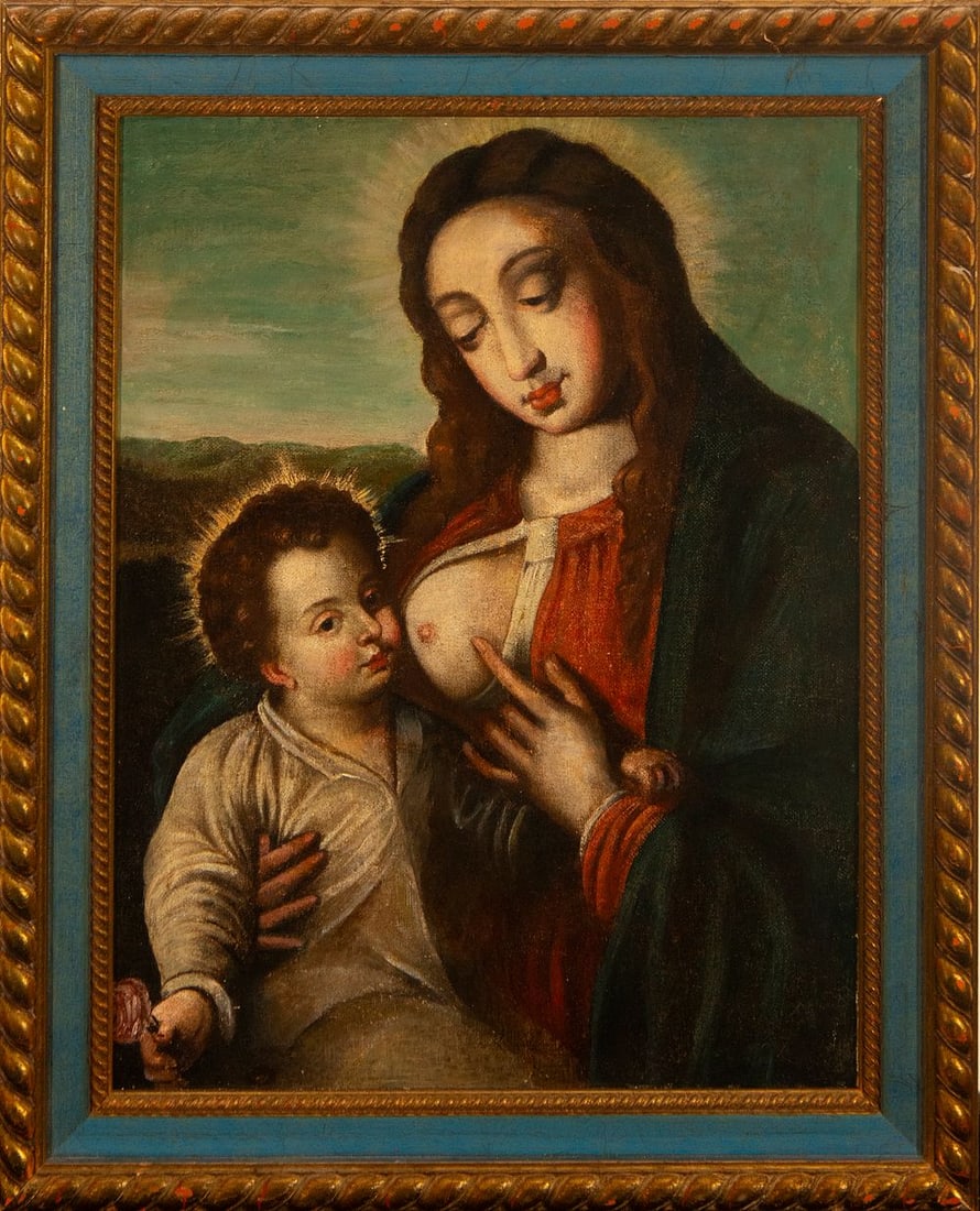 Attributed to Sanchez Cotan - Virgin of the Milk - 17th Century (1 of 3)