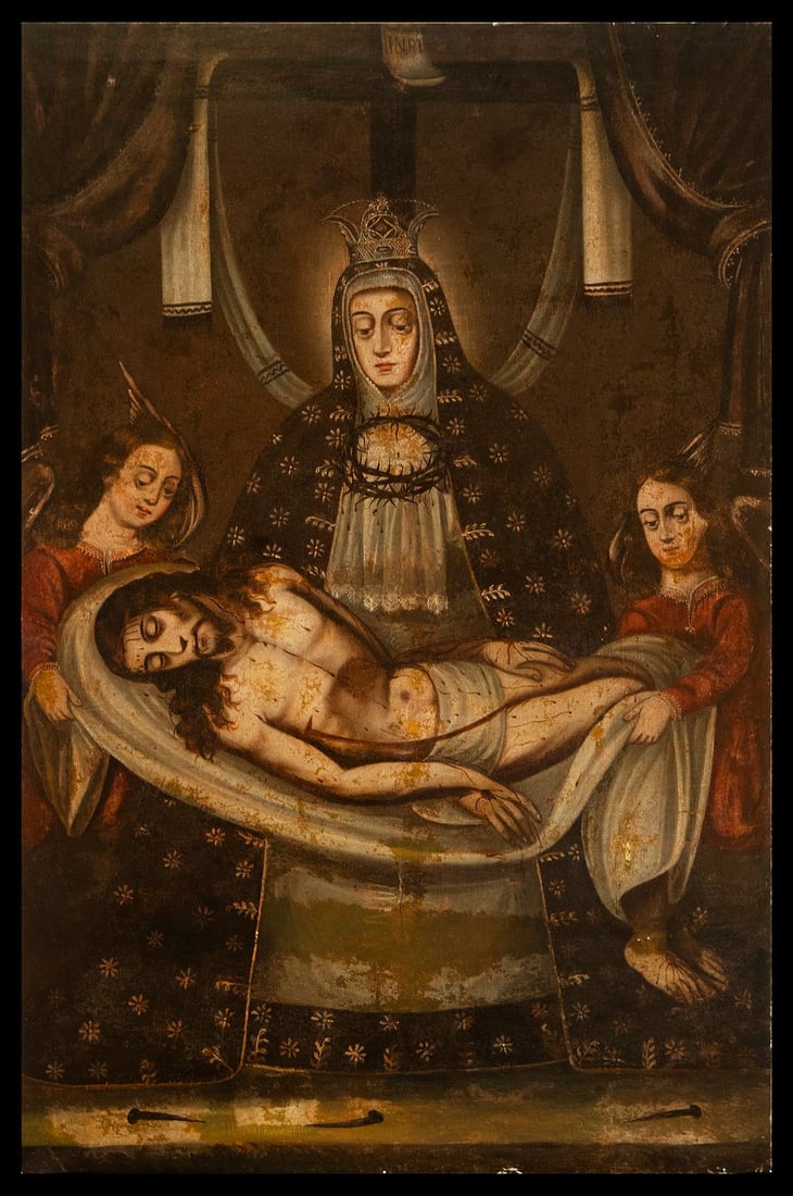 17th Century Cuzco School - Virgin of Angustias (1 of 2)