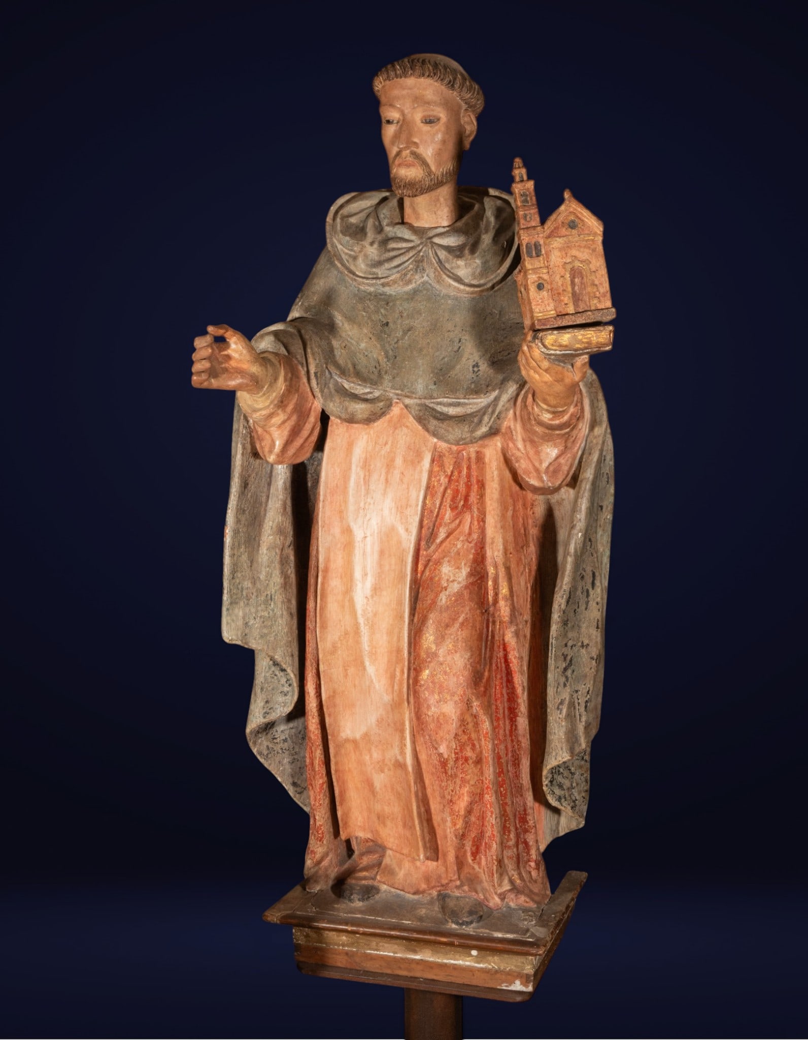 Large Mexican Colonial Carving of Saint Francis, 17th-18th Century (1 of 3)