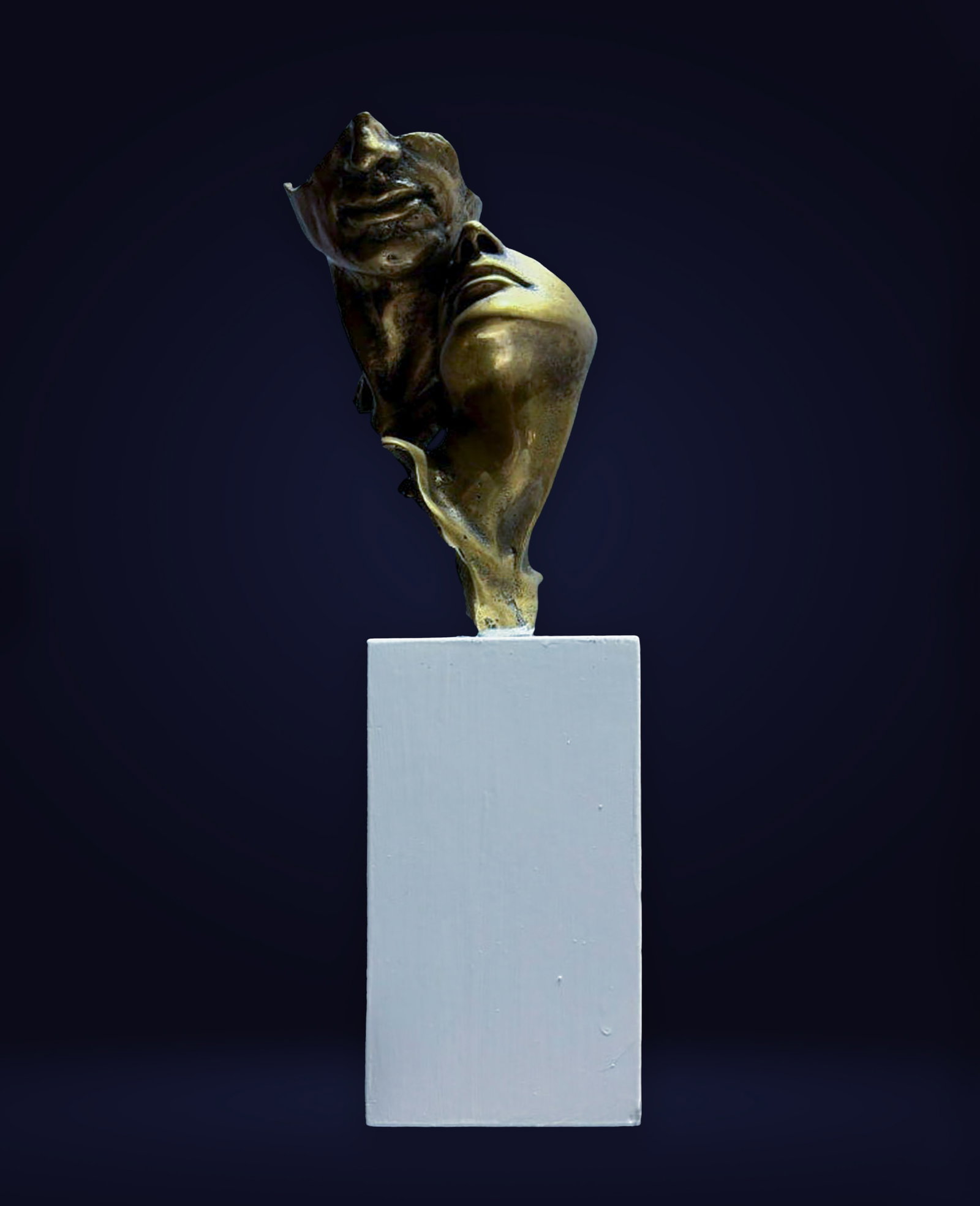 Italian Bronze Sculpture "Lovers" 20th Century wooden base: 9cm x 11cm bronze sculpture: 20cm total: (1 of 16)