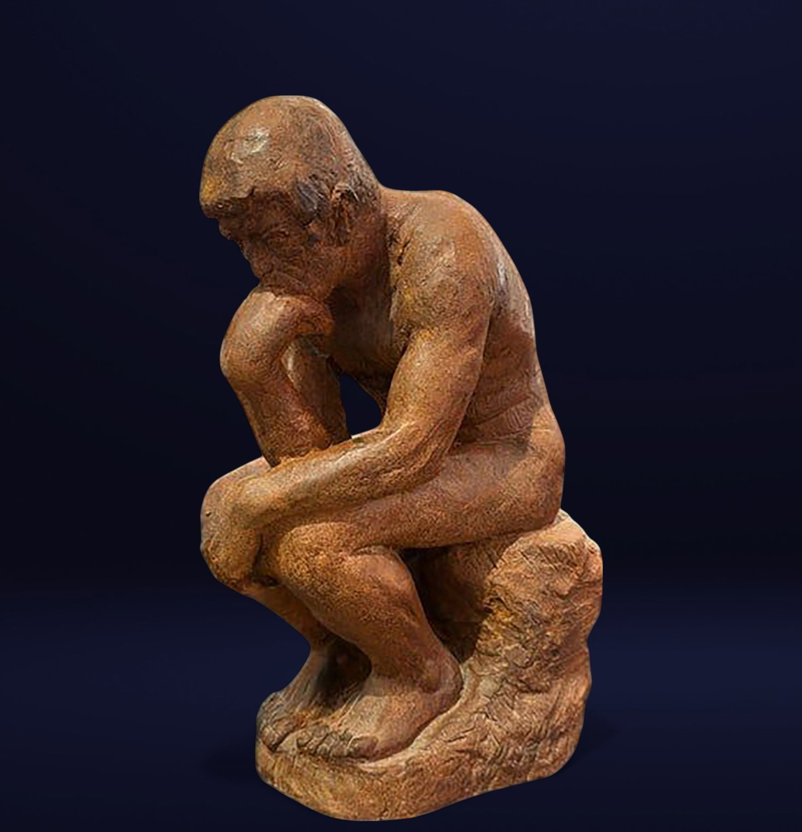 20th-century Spanish terracotta sculpture "The Thinker." Perfectly preserved. (1 of 7)