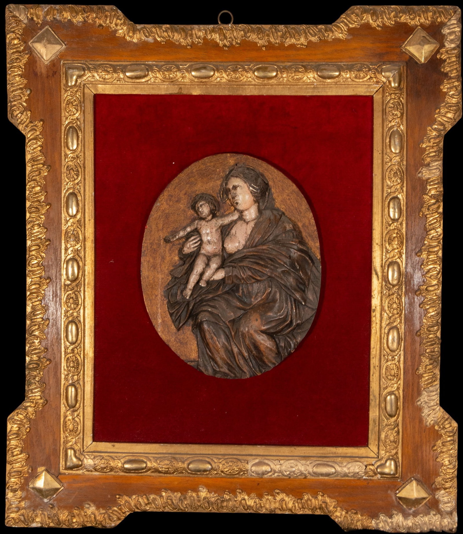 Oval relief with Virgin and Child. European school. 16th century (1 of 4)