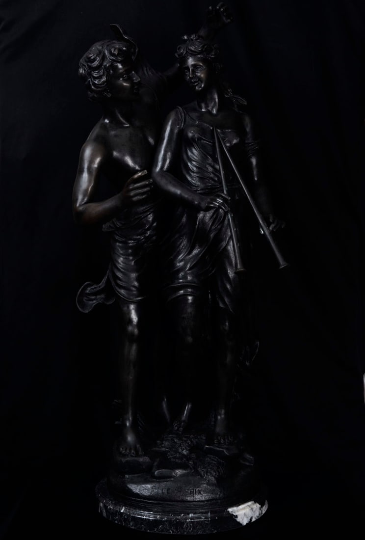 Bronze sculpture with mythological scene, 20th century (1 of 3)