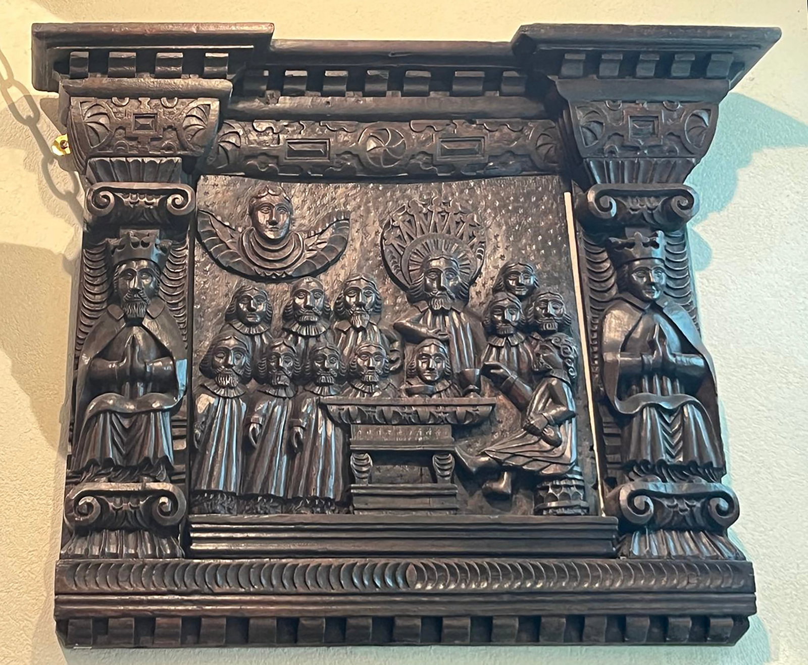 High architectural relief carved with the Last Supper (1 of 6)