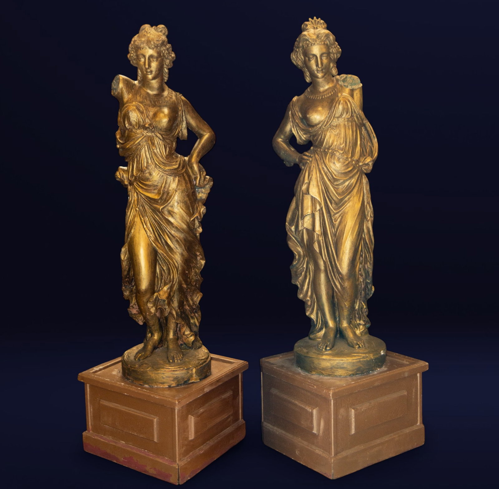 Pair of terracotta ladies, Italian School, early 19th century (1 of 10)