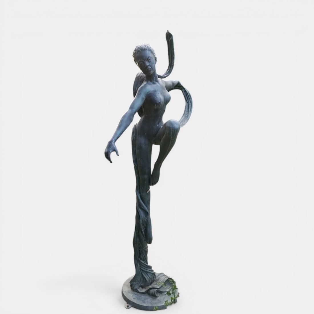 Spectacular patinated bronze sculpture of a dancer, France, 20th century (1 of 4)