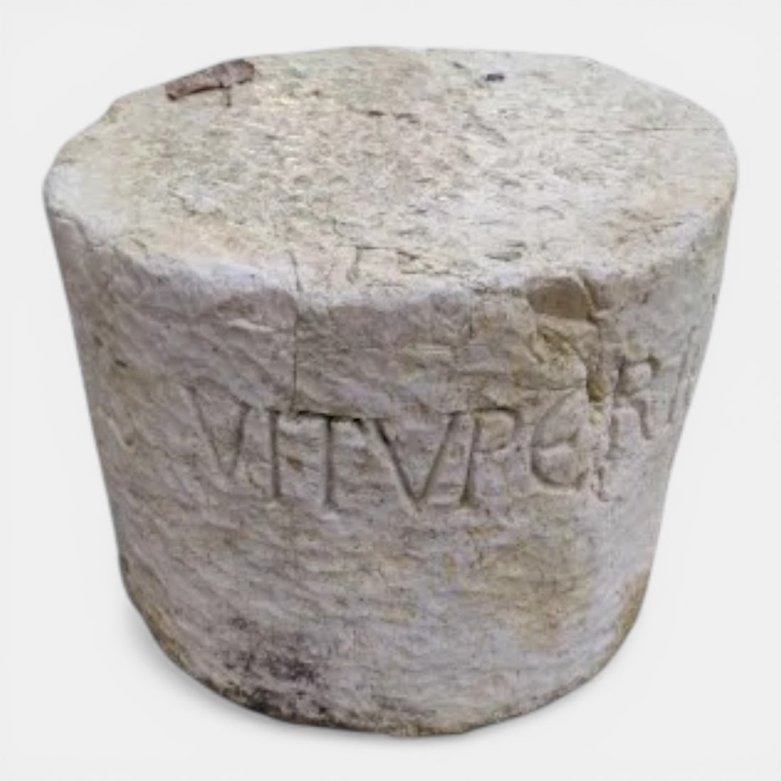 Stone of Vituperation or Lapis Vituperii, Italy, 19th century: Carved stone. Measurements: height 40 cm; diameter 50 cm. A unique piece of considerable historical and symbolic interest, linked to the ancient public practice of humiliating insolvent debtors, who w