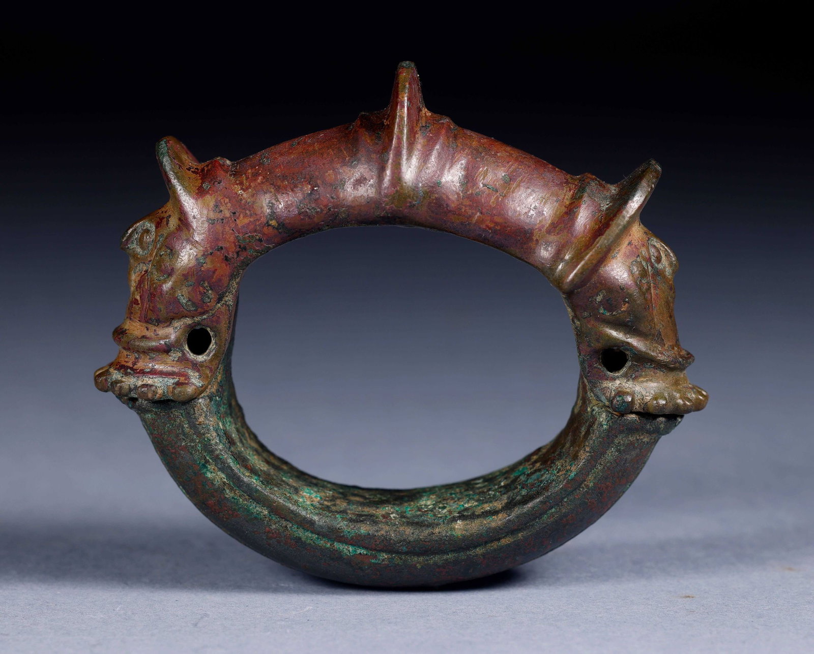 Great Luristan Bracelet Pre-Islamic Middle East 1200-1000 BC: Bronze. European private collection. 8.5 x 9 x 3.5 cm