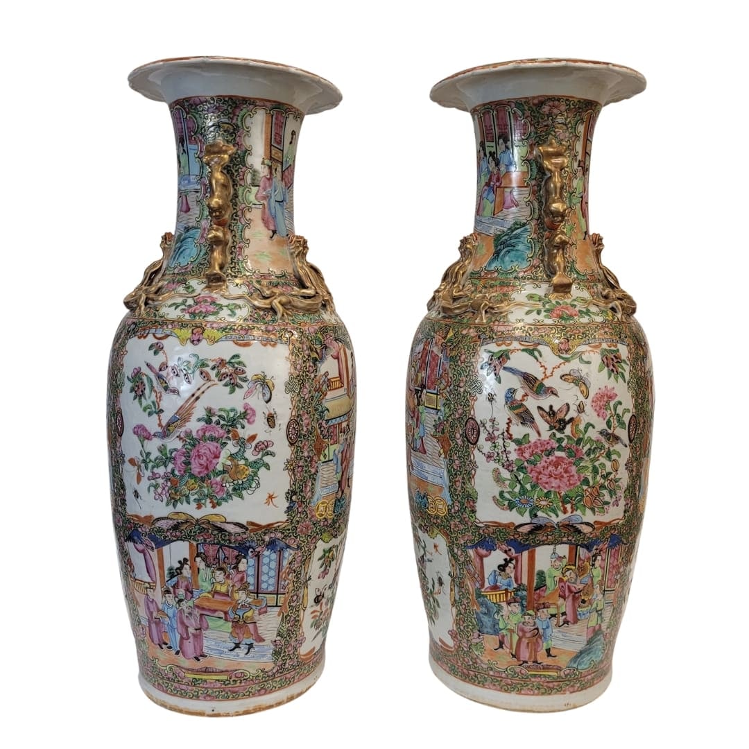 Pair of Large Chinese Canton Vases, late 19th C (1 of 1)
