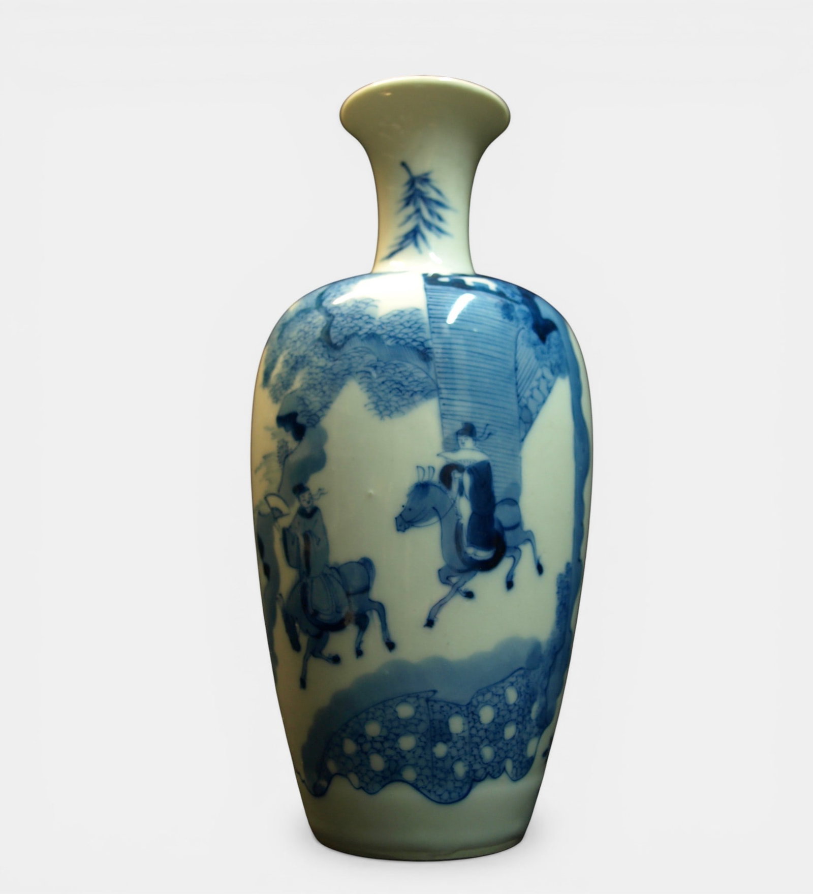 Baluster vase with oblong body, rounded shoulder and flared neck (1 of 3)