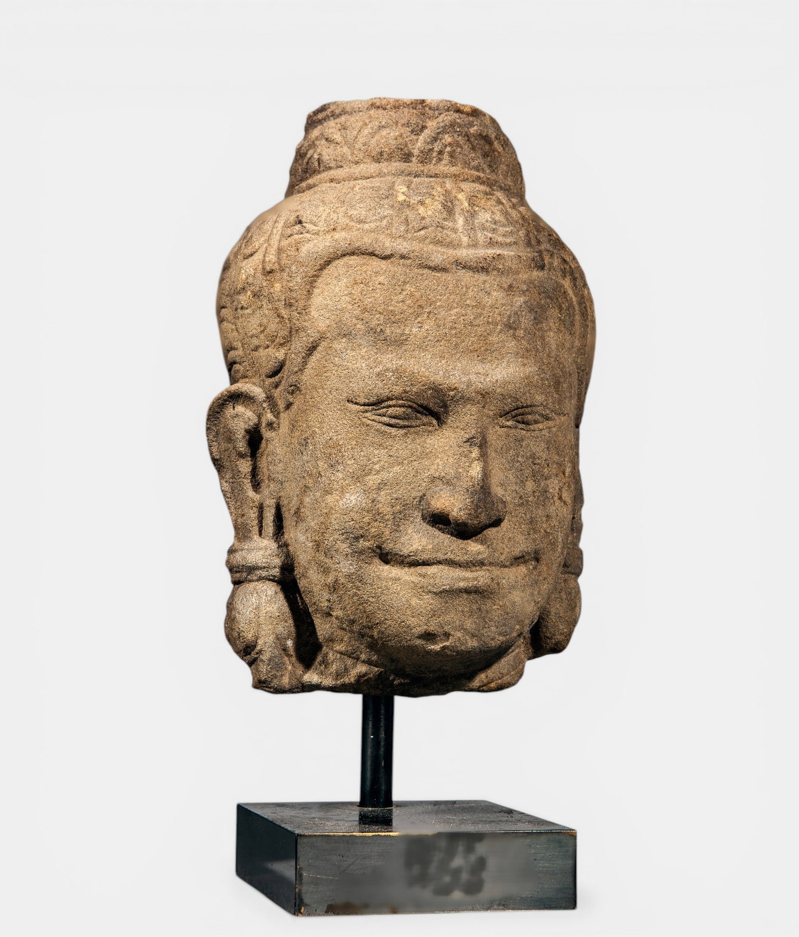Exceptional Shiva Head, Cambodia. Khmer. Bayon Site. 13th Century (1 of 1)