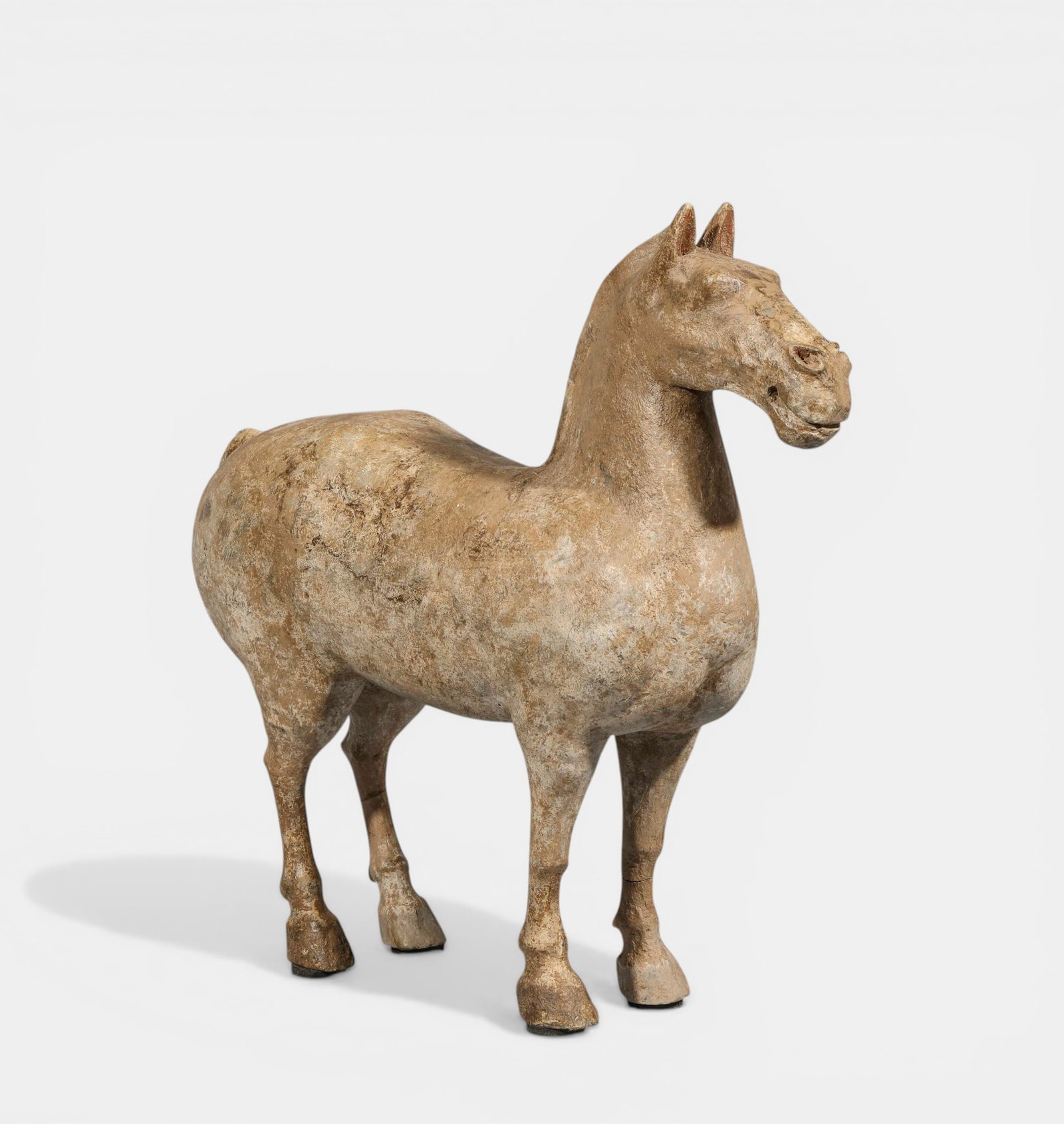 Exceptional Han Chinese Horse. 206 BC. C. to 220 AD. C. Height 32 cm x 33 cm. (1 of 4)