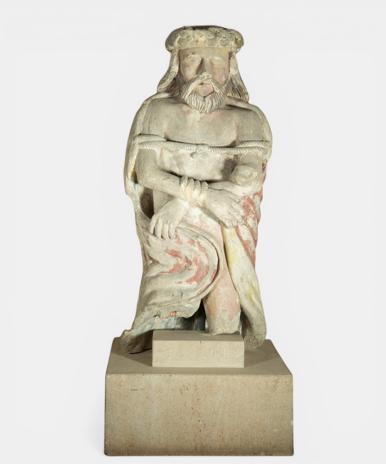 Important Gothic Christ in stone from the 14th century (1 of 3)