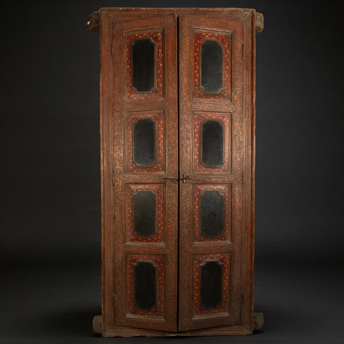 Exceptional polychrome Gujarat Indian door from the 18th century (1 of 5)