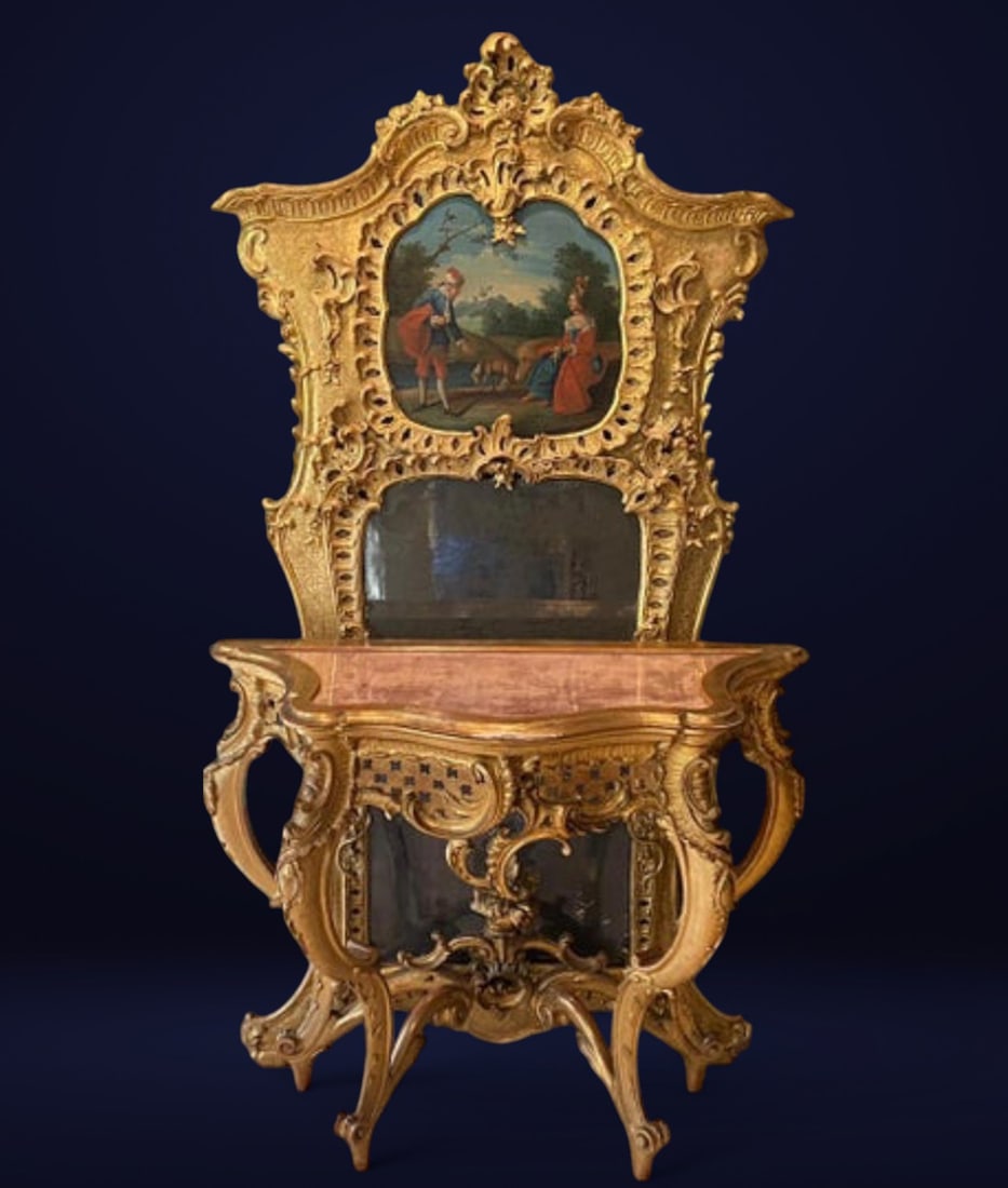 Important Console With Rococo Mirror Italian Venetian from the 18th century (1 of 12)