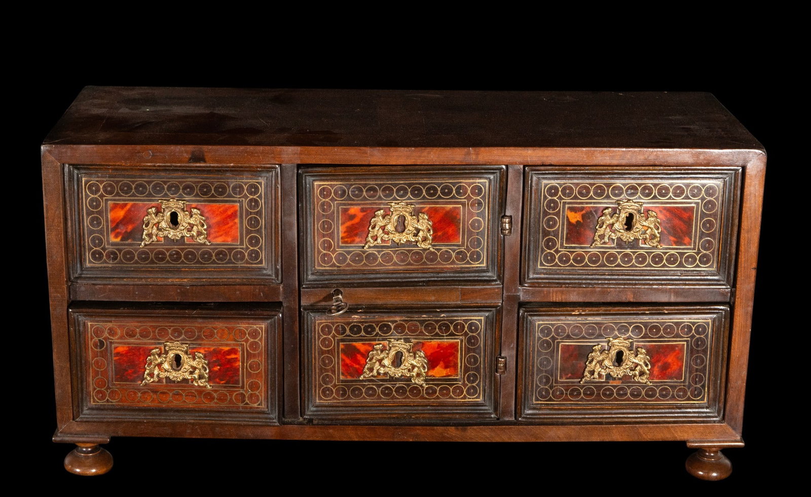 Cabinet with drawers and geometric decoration, Spanish School, 17th-18th century (1 of 3)