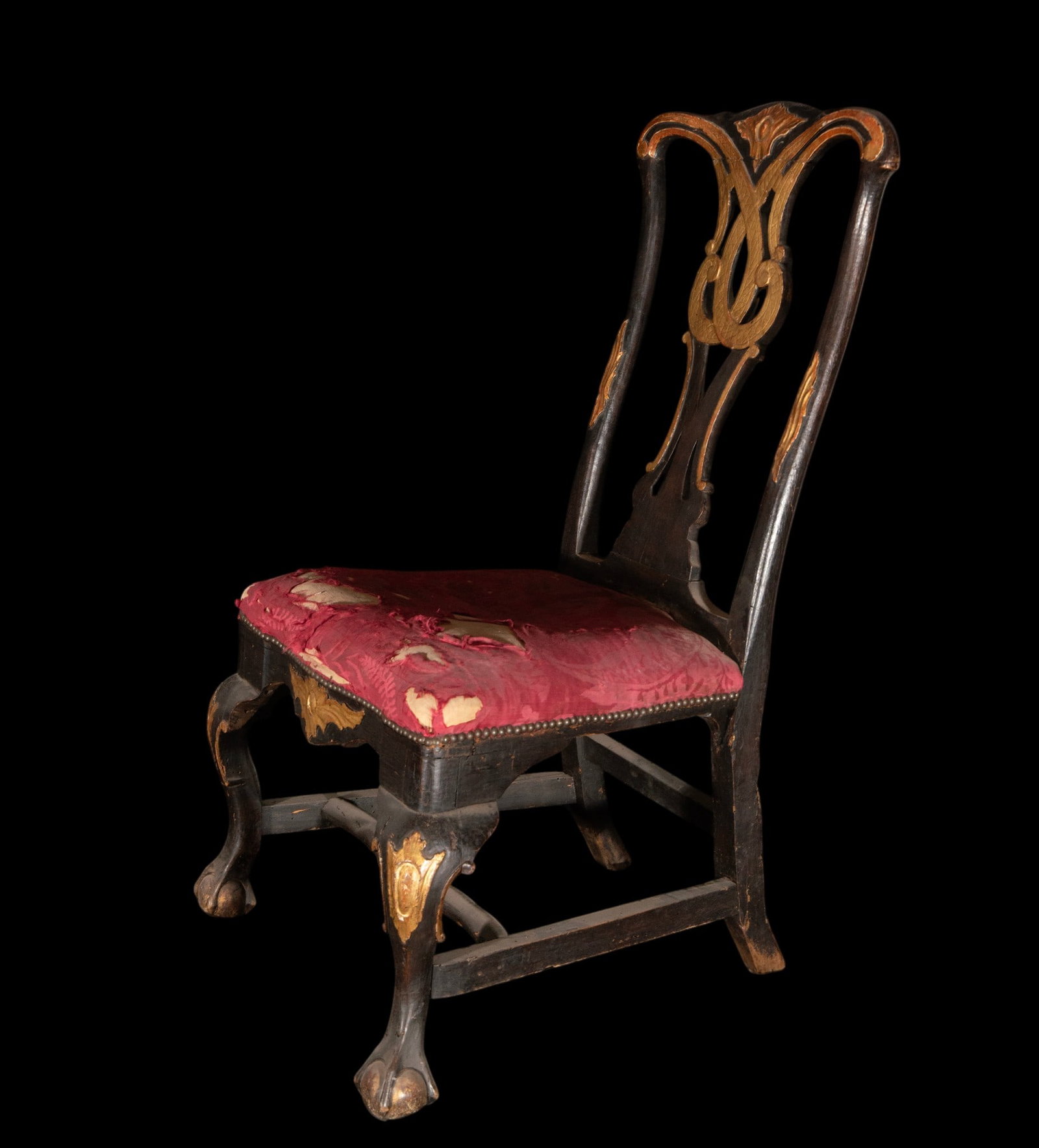 Queen Anne style chair with openwork back, English School, 18th century (1 of 4)