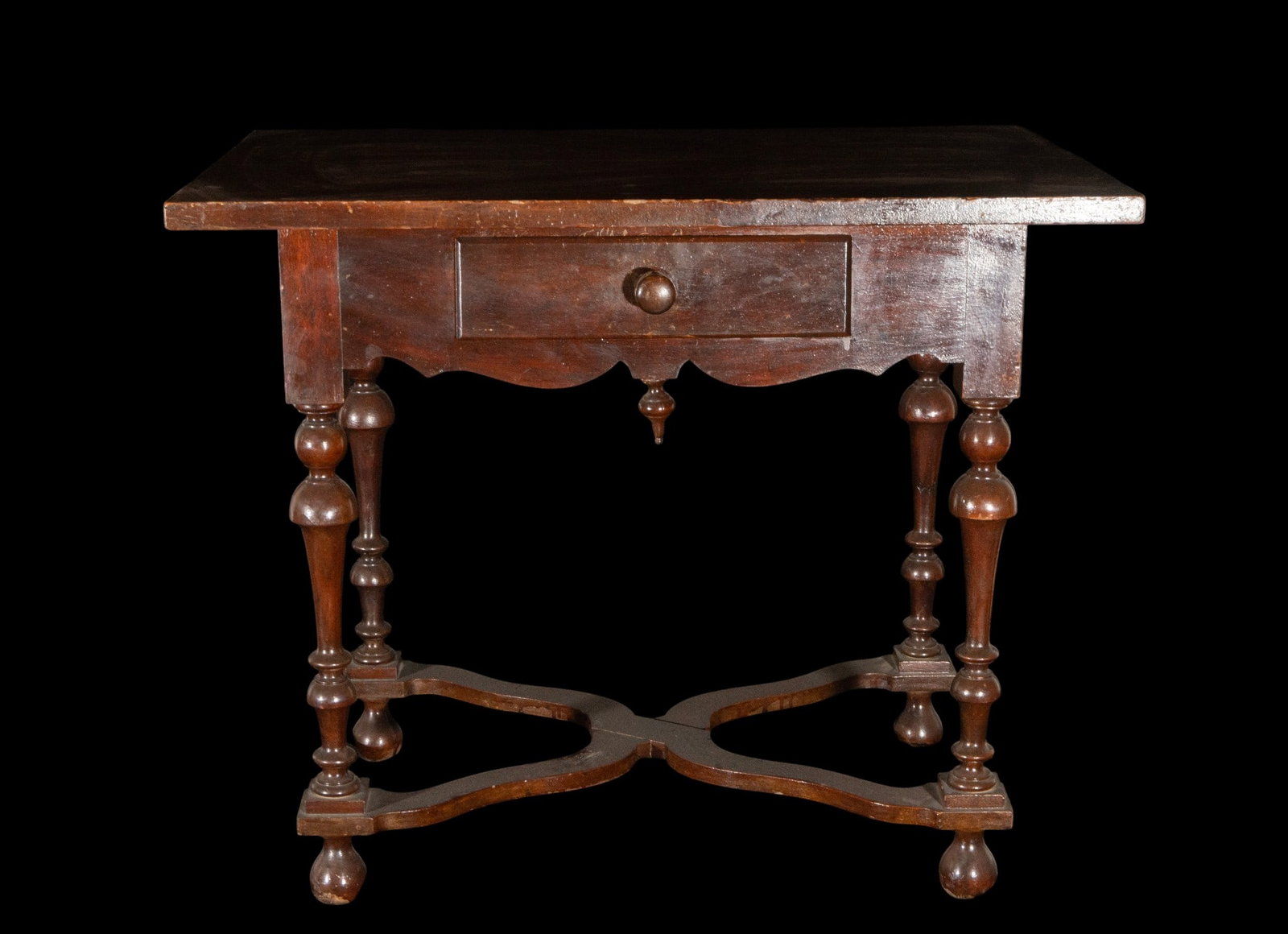 Walnut butcher's table with drawer, Italian School, 19th century (1 of 1)