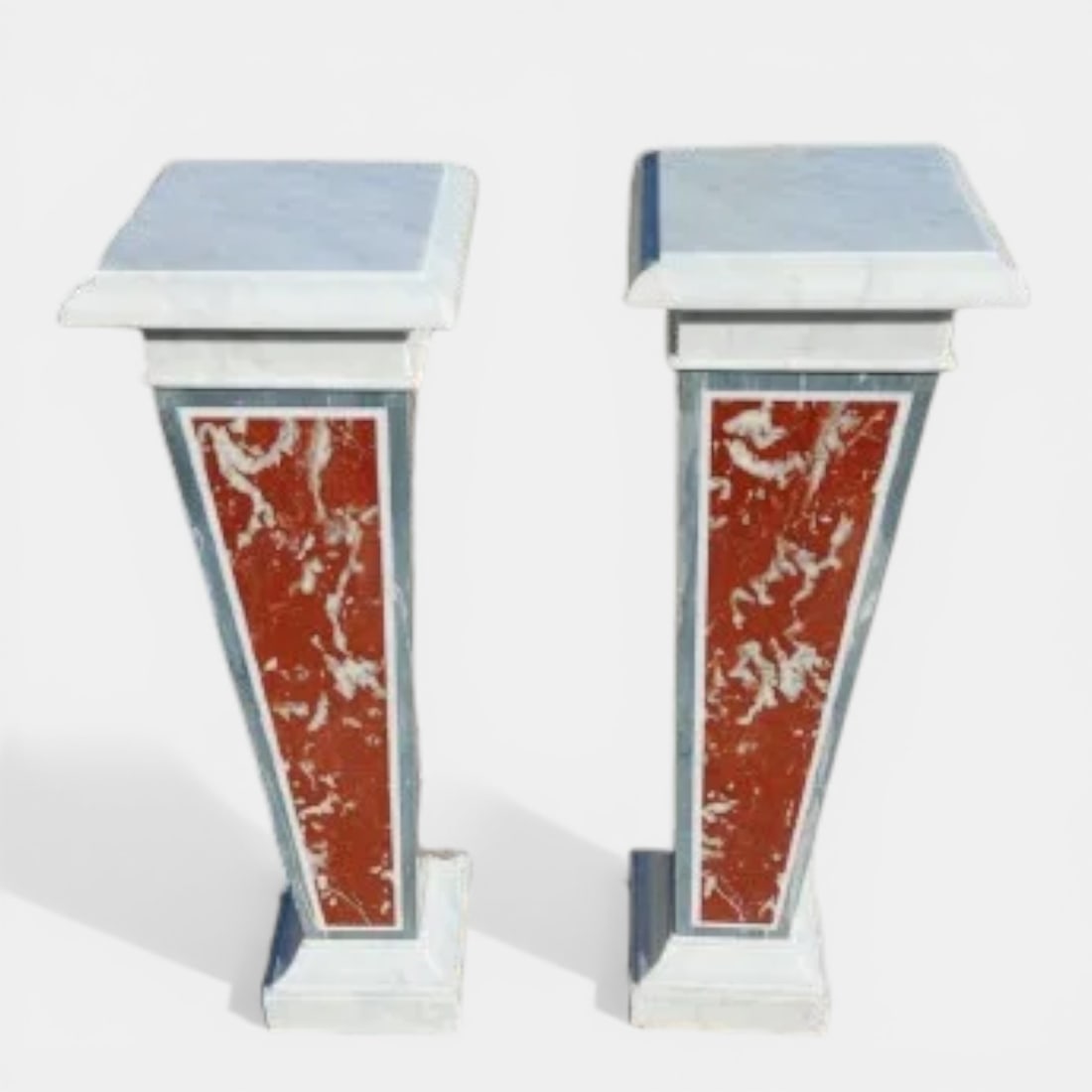 Pair of polychrome marble columns, Italy, probably 20th century (1 of 2)