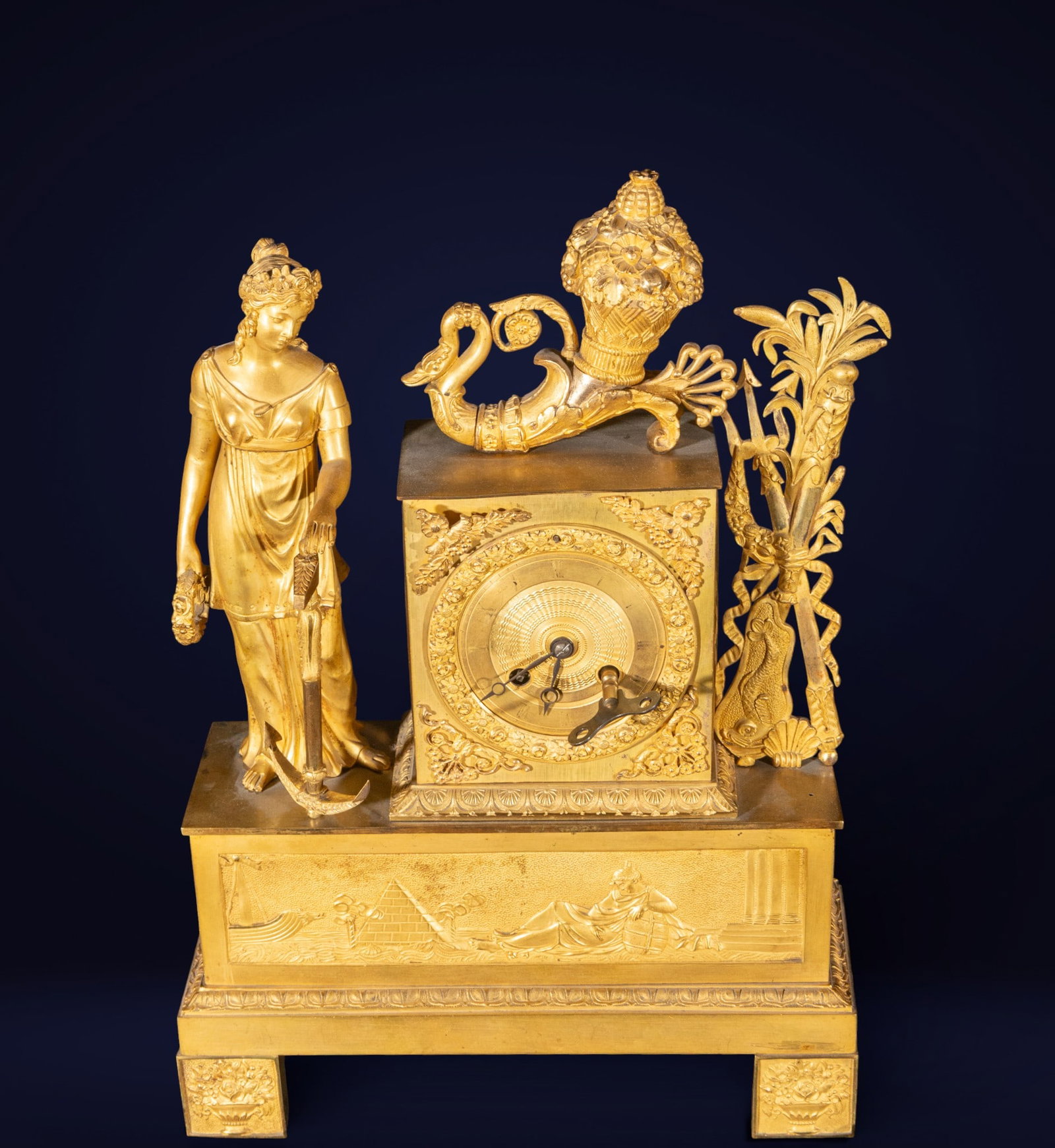 Empire style mantel clock. French school. 19th century. (1 of 7)