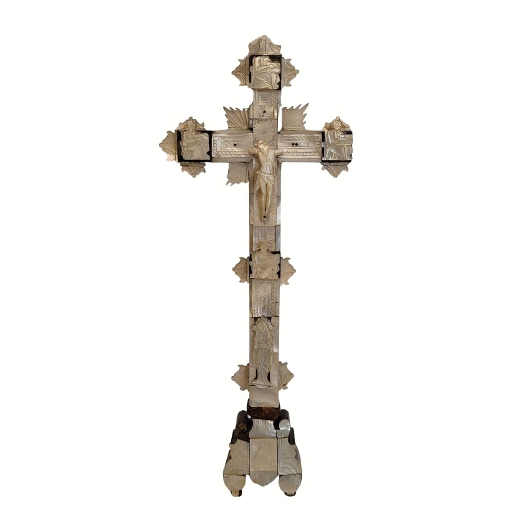 Jerusalem Cross / Stations of the Cross, Olive Wood and Mother-of-Pearl, 19th Century – Jerusalem (1 of 2)