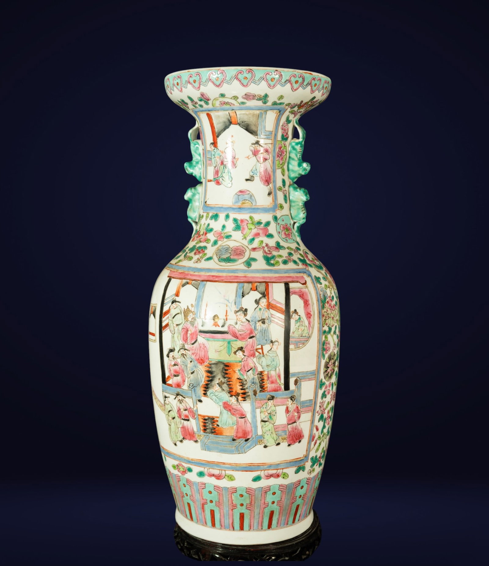 Large Chinese Vase, Famille Rose, 19th Century (1 of 3)