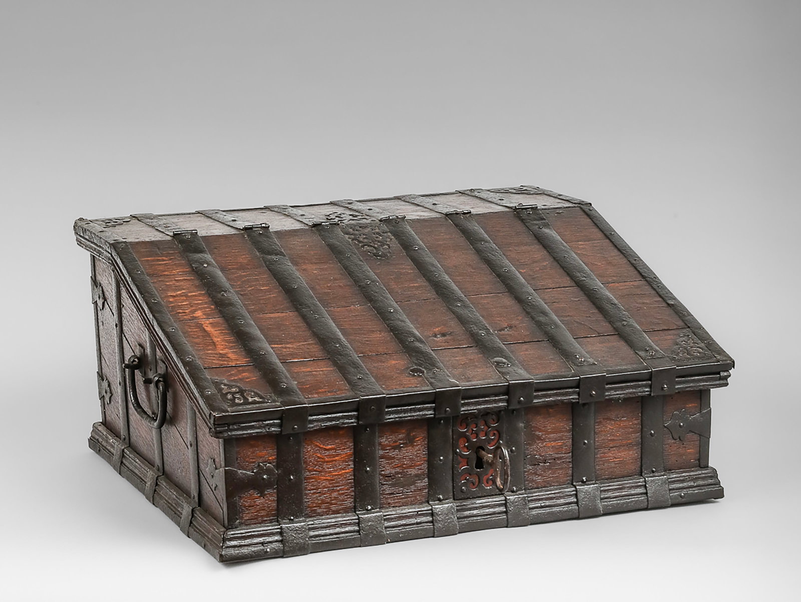 Medieval Monastery wooden desk, 15th-16th century, with numerous iron fittings (1 of 7)