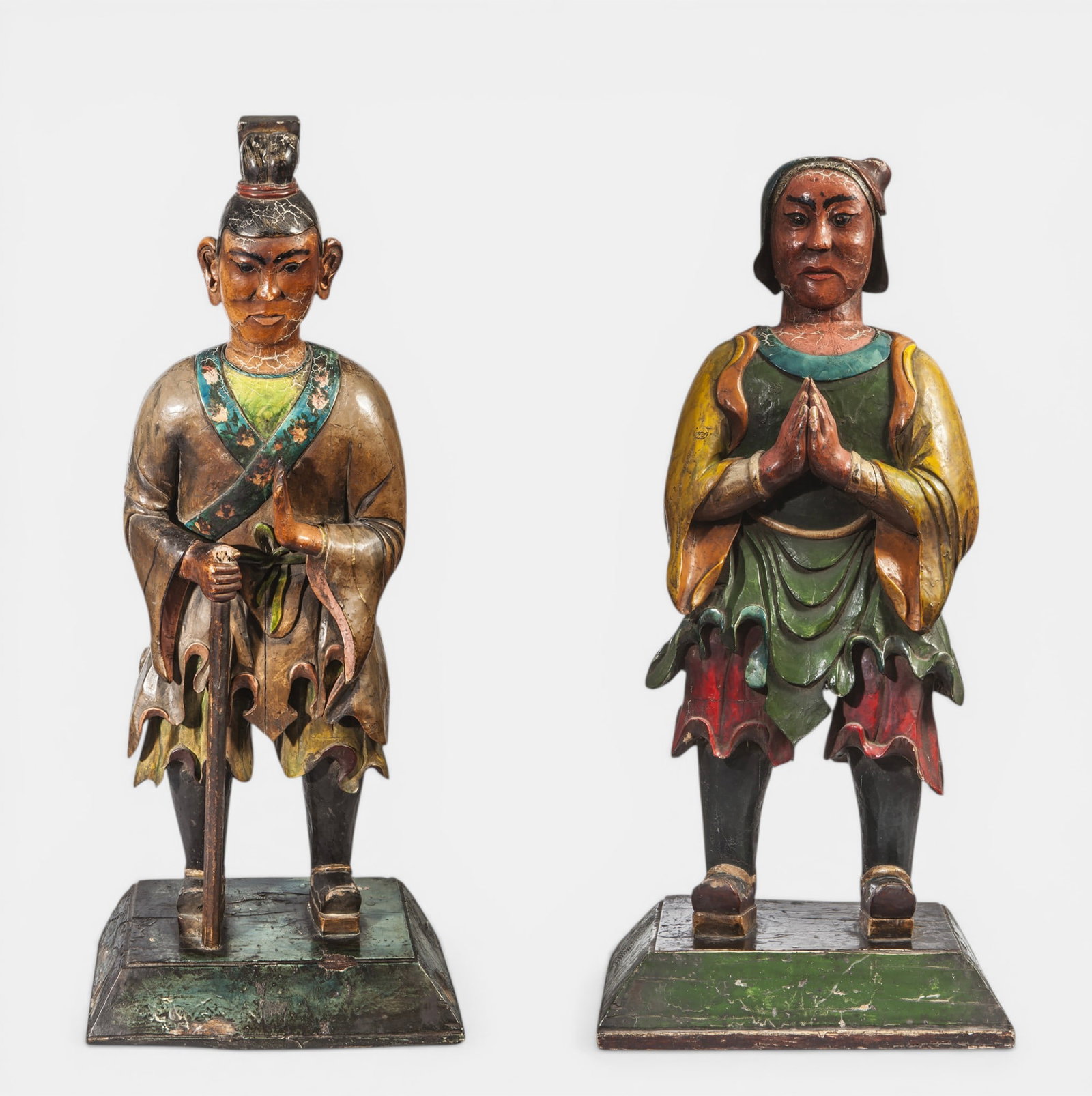 Rare Pair of Dolls of Foreigners from Ancient China Qing Dynasty Dressed in Ethnographic Clothing (1 of 3)