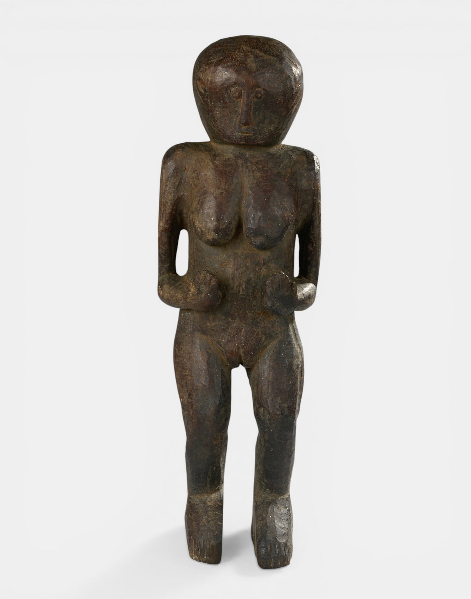 Pair of anthropomorphic hardwood statues (1 of 2)