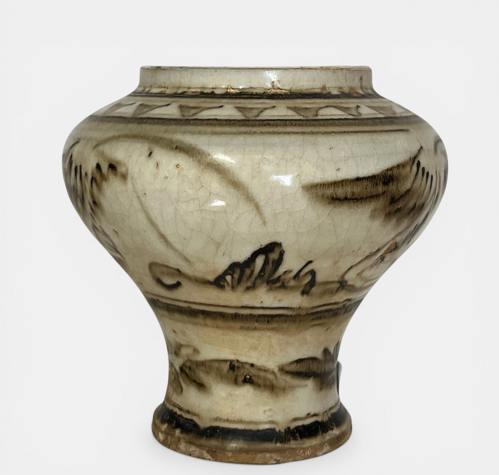 Cizhou-type ceramic vessel with vegetal and calligraphic decoration (1 of 4)
