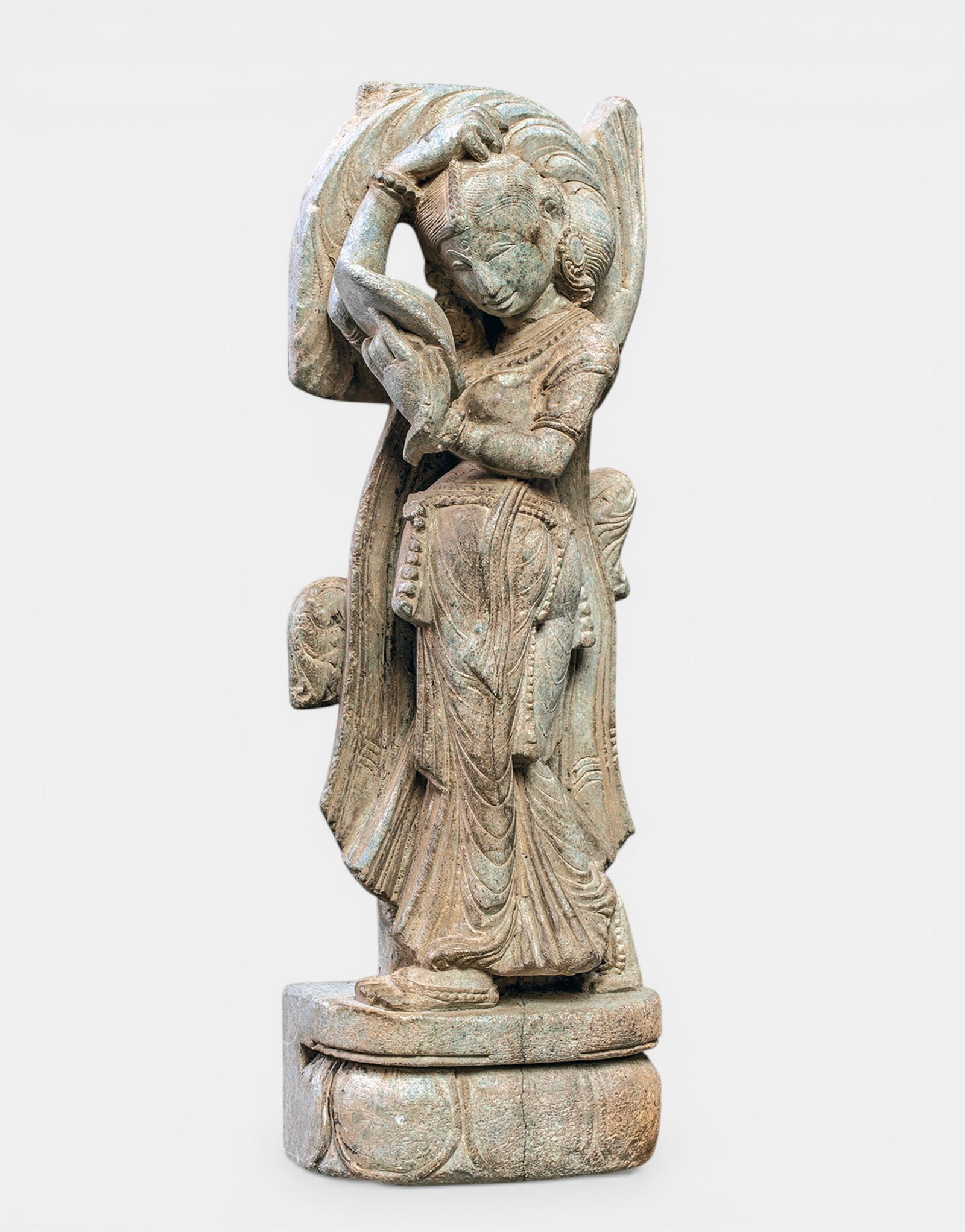 Stone sculpture of a Devata or celestial nymph in medieval Indian style (1 of 1)