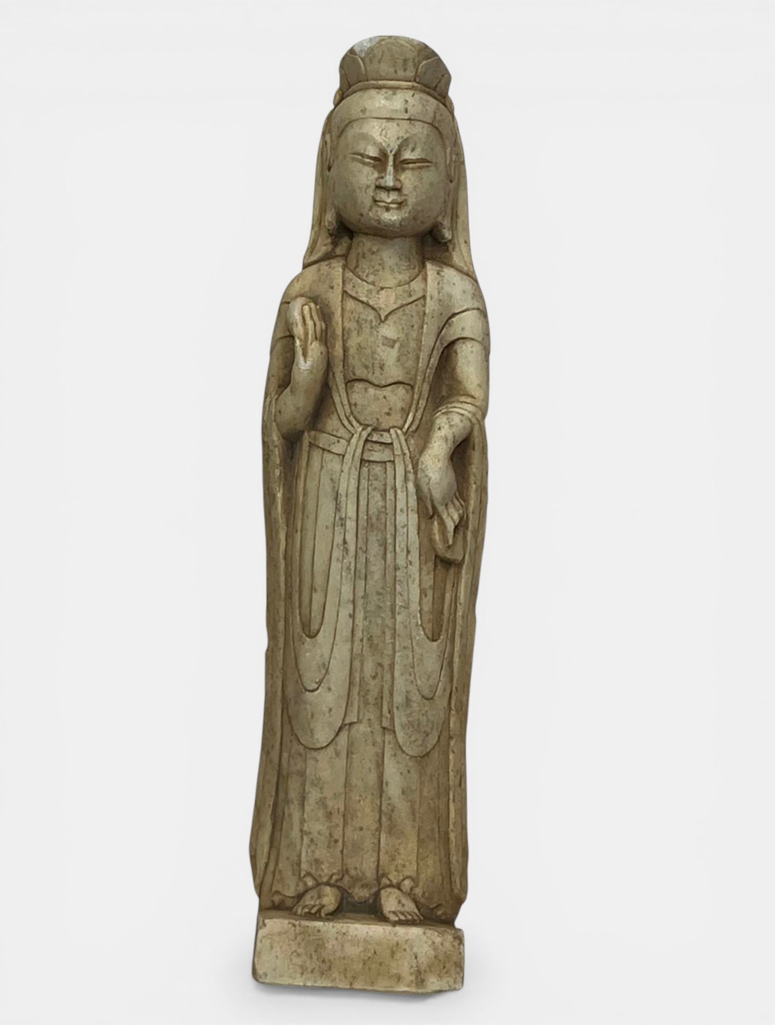 Important Guanyin in Archaic Qi Marble from the 5th Century (1 of 6)