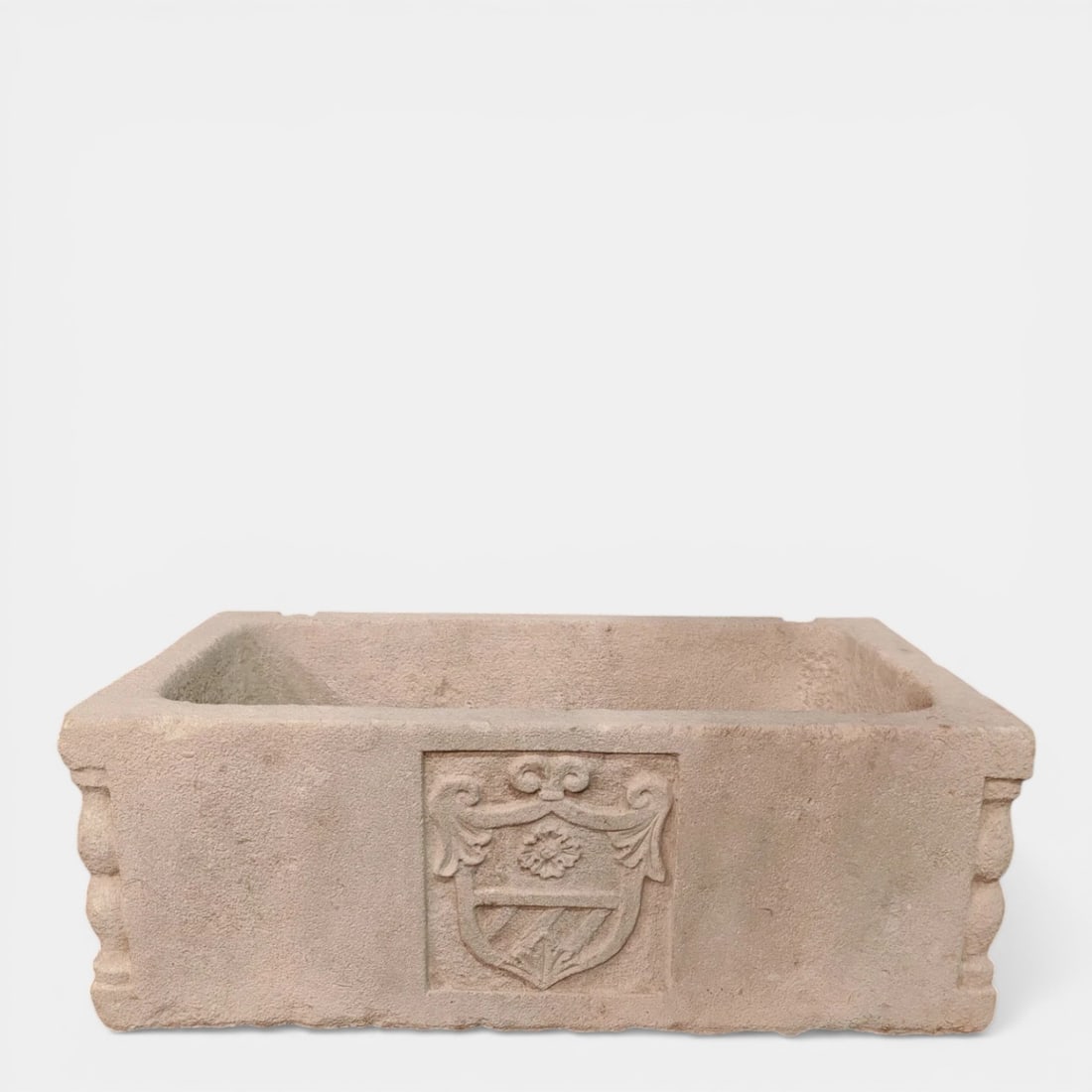 Stunning antique stone washbasin with heraldic shields, Italy, 19th-20th century (1 of 7)