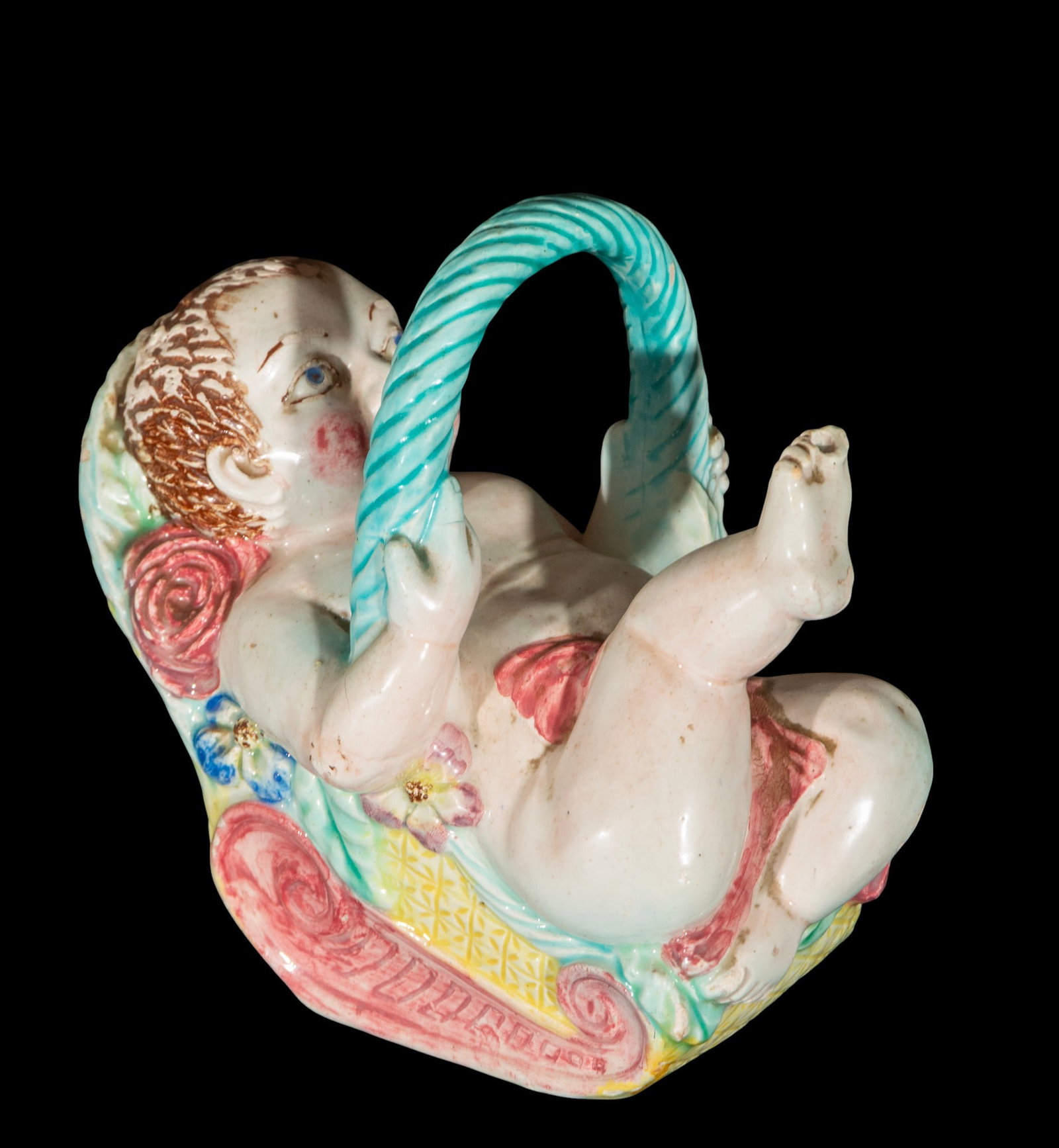 Child figure in decorative basket, European School, 19th-20th century (1 of 3)
