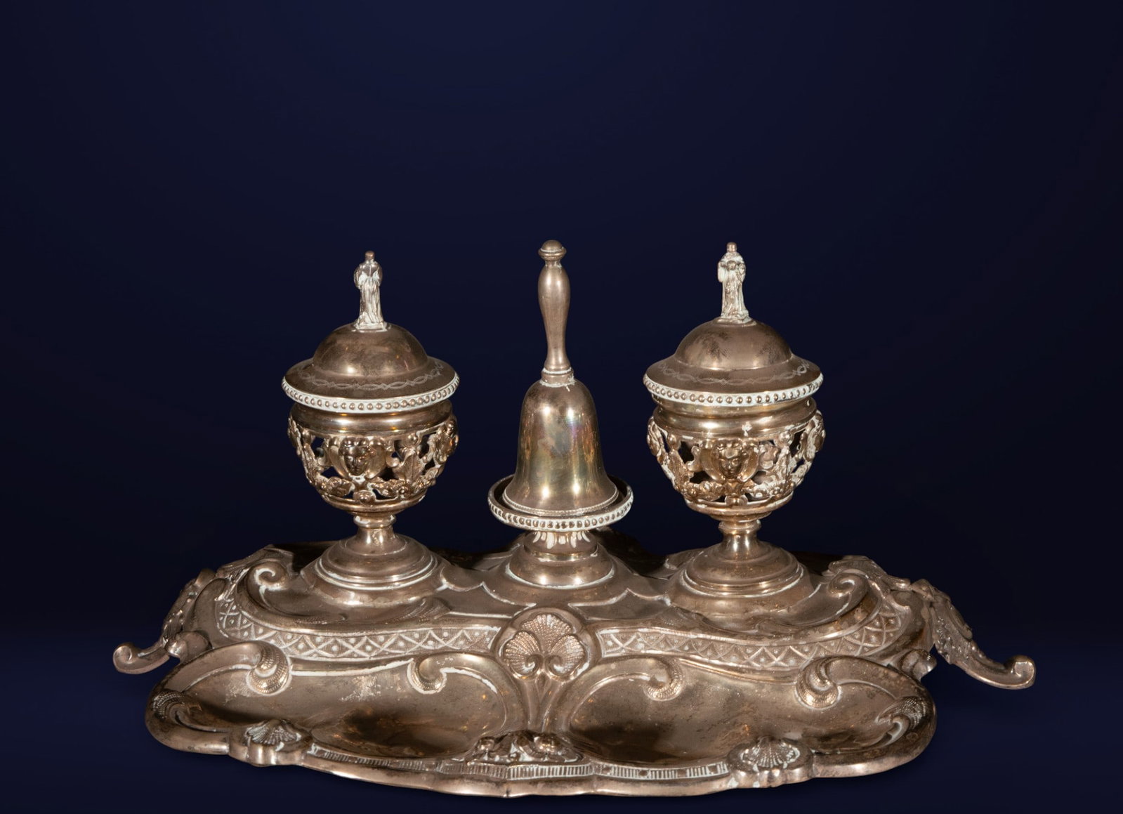 Silver writing set, European school, 19th century (1 of 4)