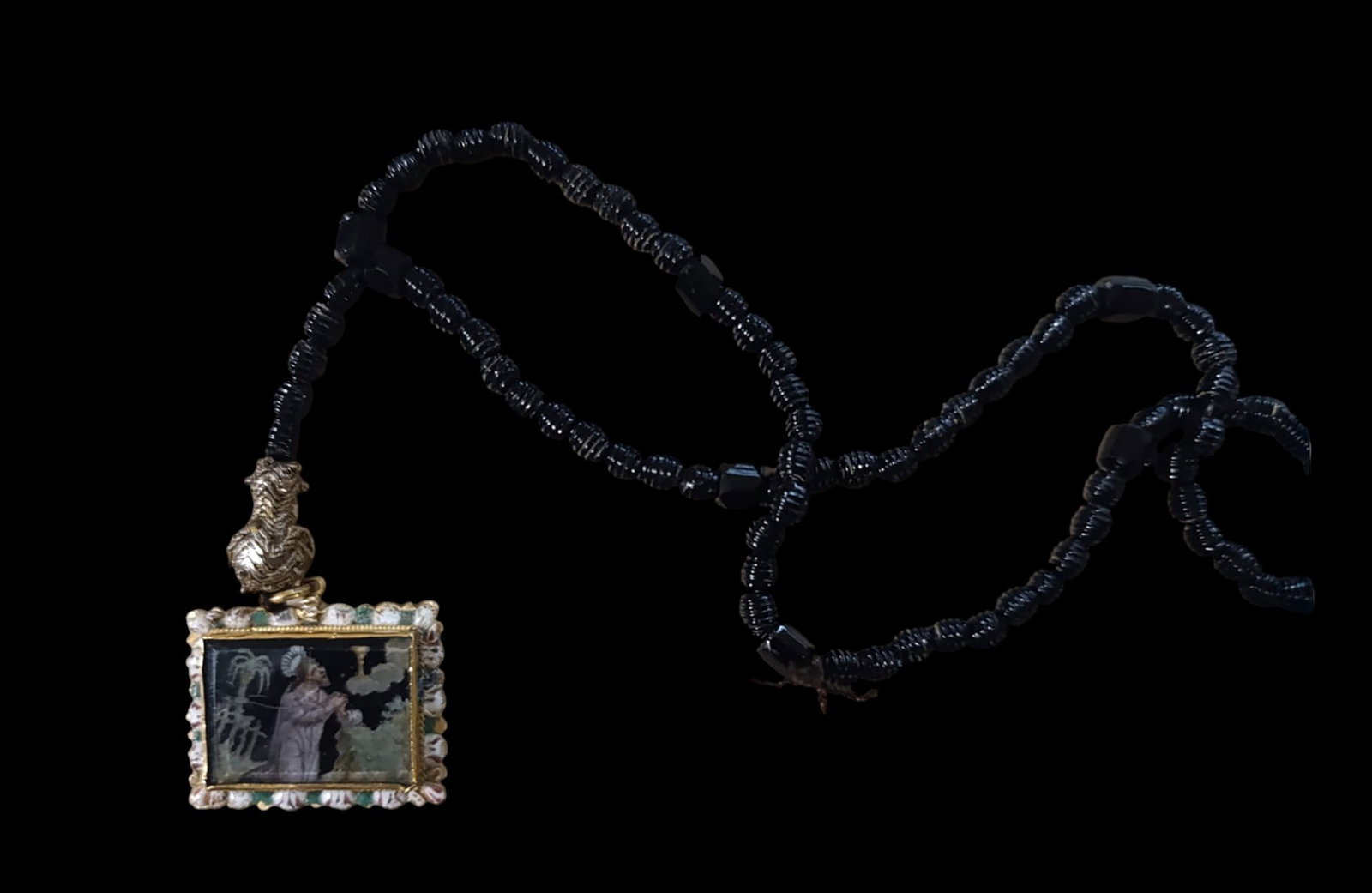 Italian or Mallorcan double-sided reliquary in fine gold and enamels, 17th century (1 of 3)