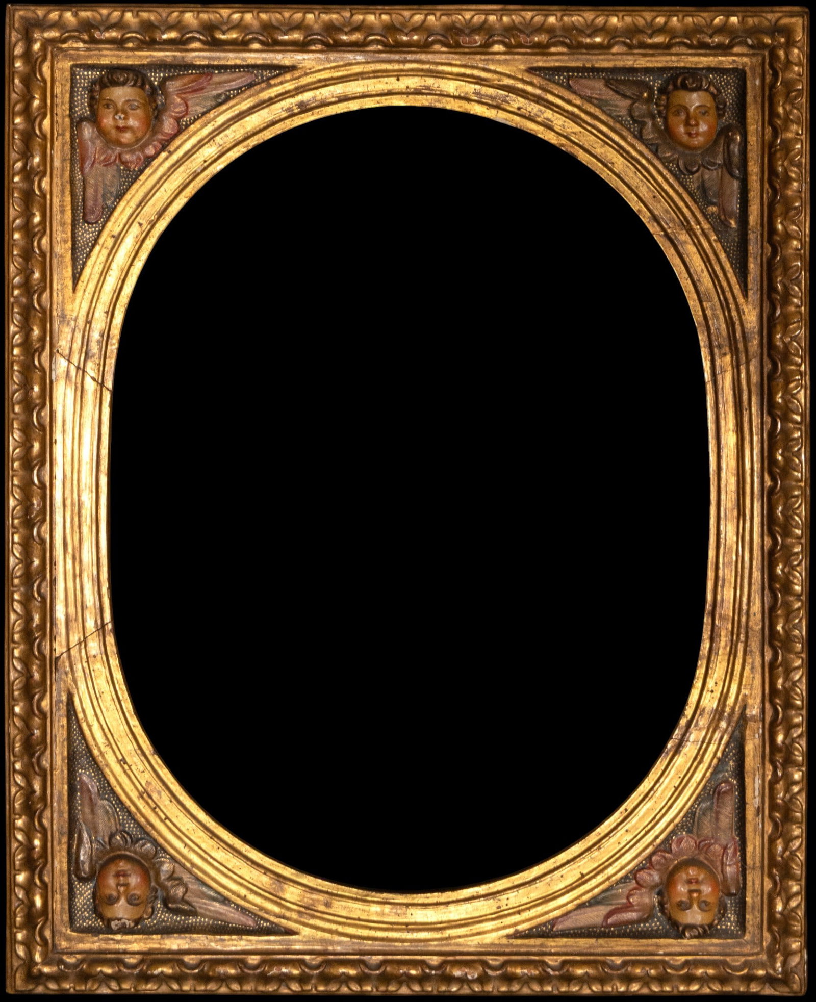 Frame with decoration of cherub heads, European School, 17th Century (1 of 2)