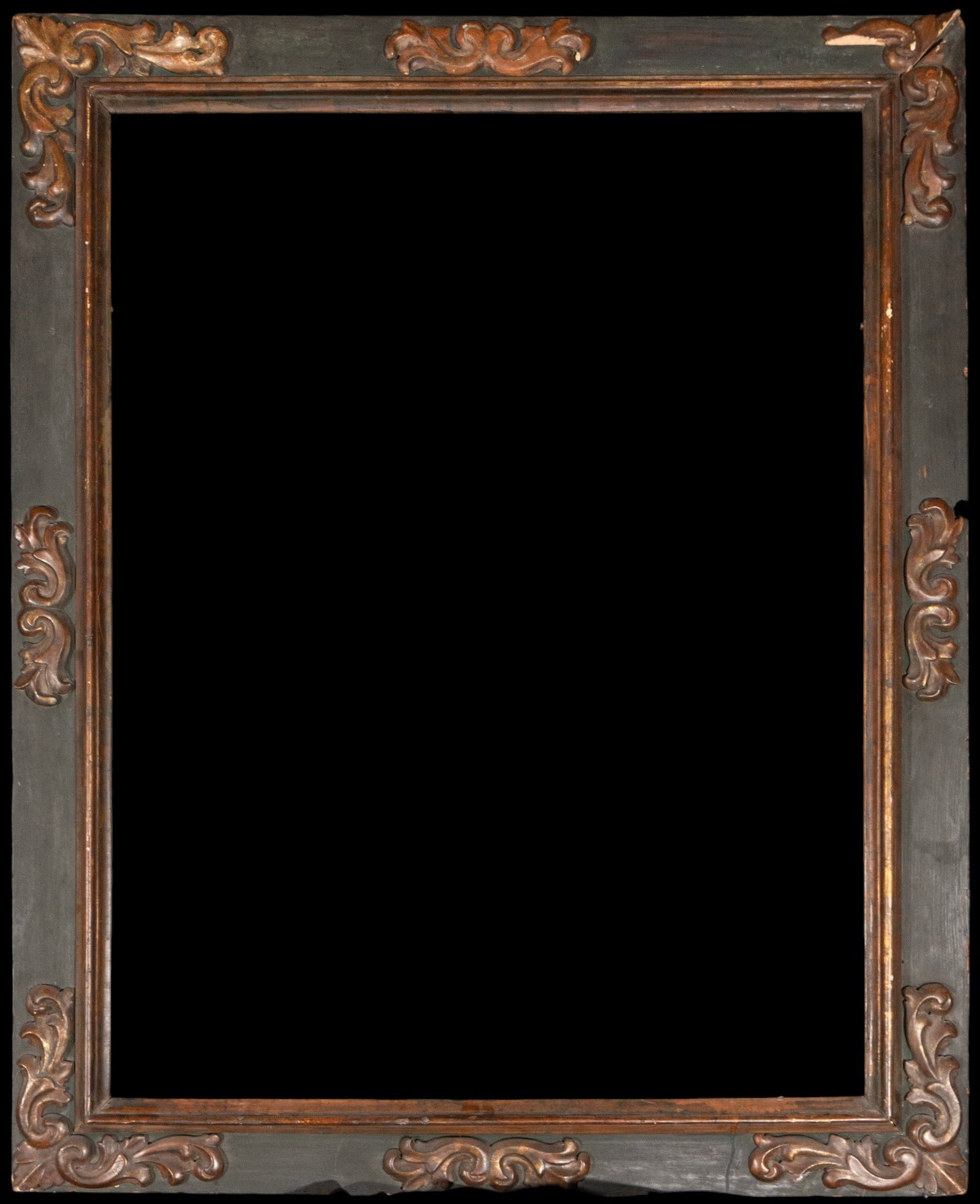 Walnut frame carved with vegetal decoration, Spanish School, 17th century (1 of 2)