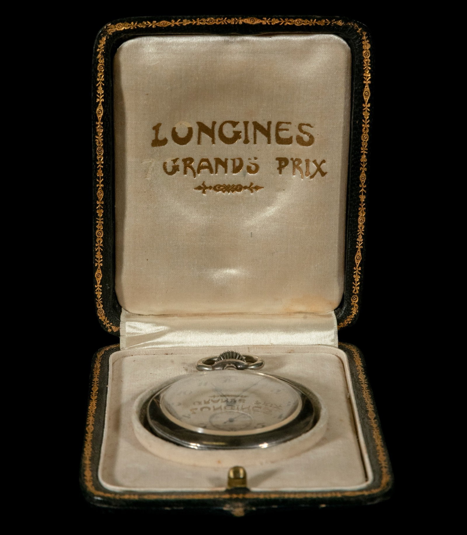 LONGINES URANDS PRIX SILVER WATCH, 19TH CENTURY – WITH CASE: 7 X 5 CM THE CLOCK