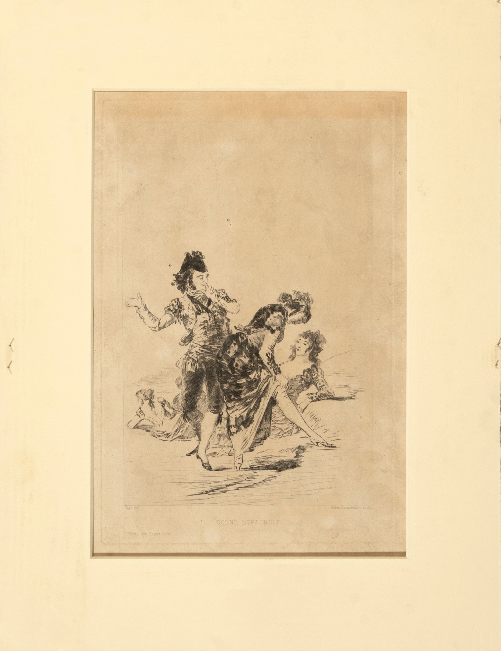 Goyaesque engraving, France, 19th century: Measurements 27 x 18 cm
